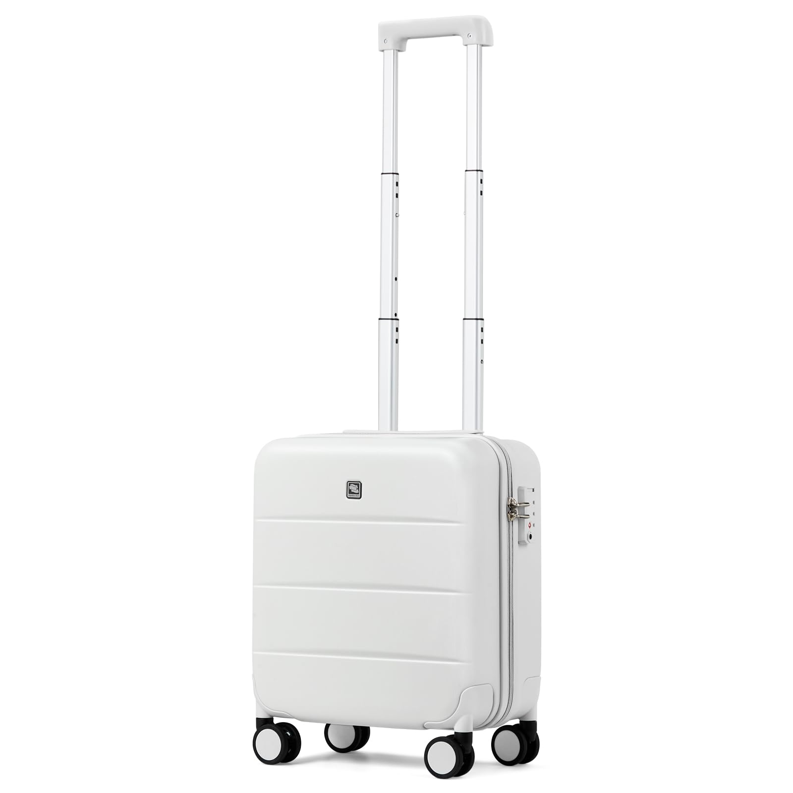 **Hanke 16 Inch Underseat Carry On Luggage - Lightweight Hard Shell Spinner Suitcase, TSA Approved Airline Travel Bag for Women & Men (Smoke White) - Perfect for Business Trips & Weekend Getaways**
