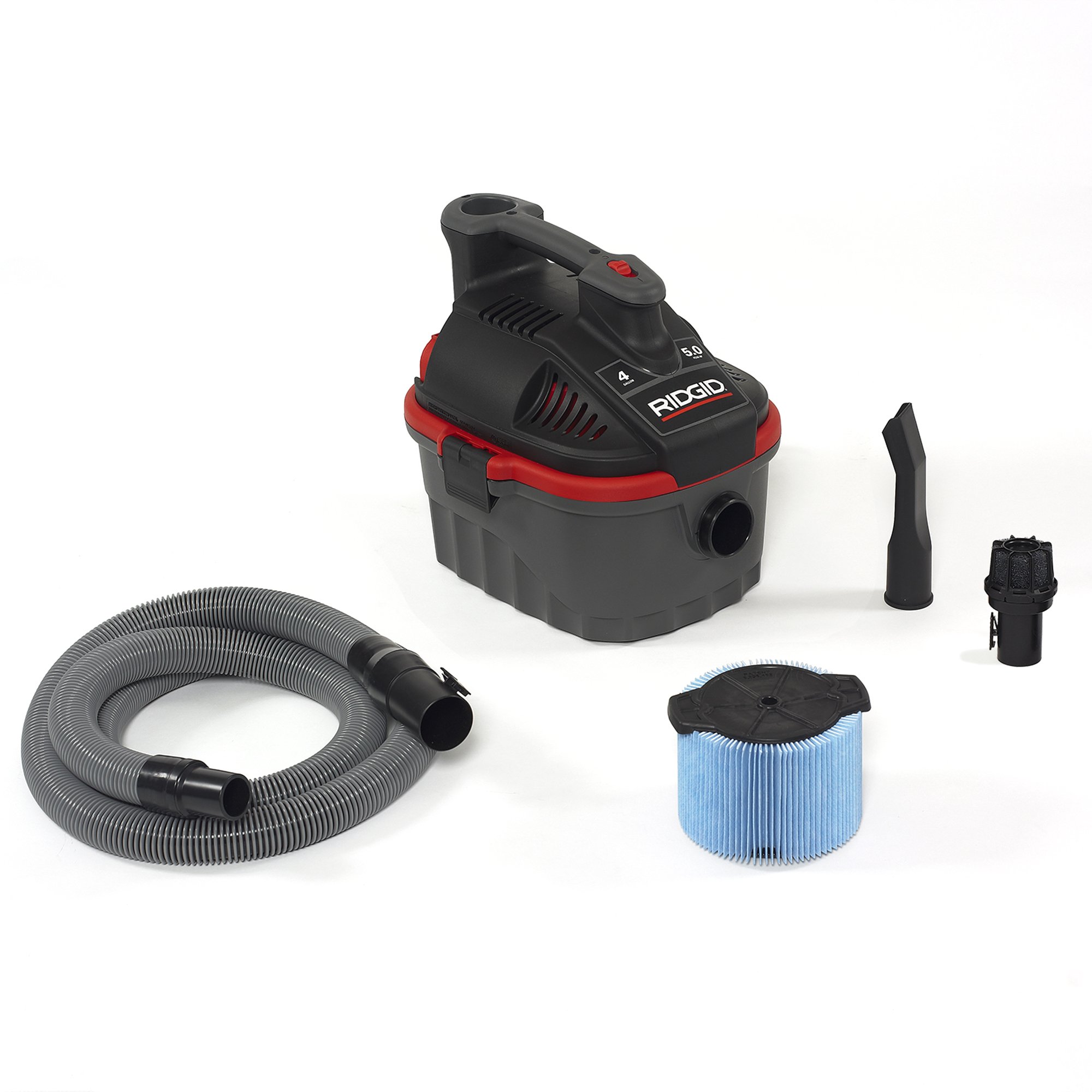 RIDGID 4000RV 12-Gallon Wet/Dry Vacuum with Workshop Accessory Kit - Powerful Shop Vac for Garage, Basement & Construction Site Cleaning