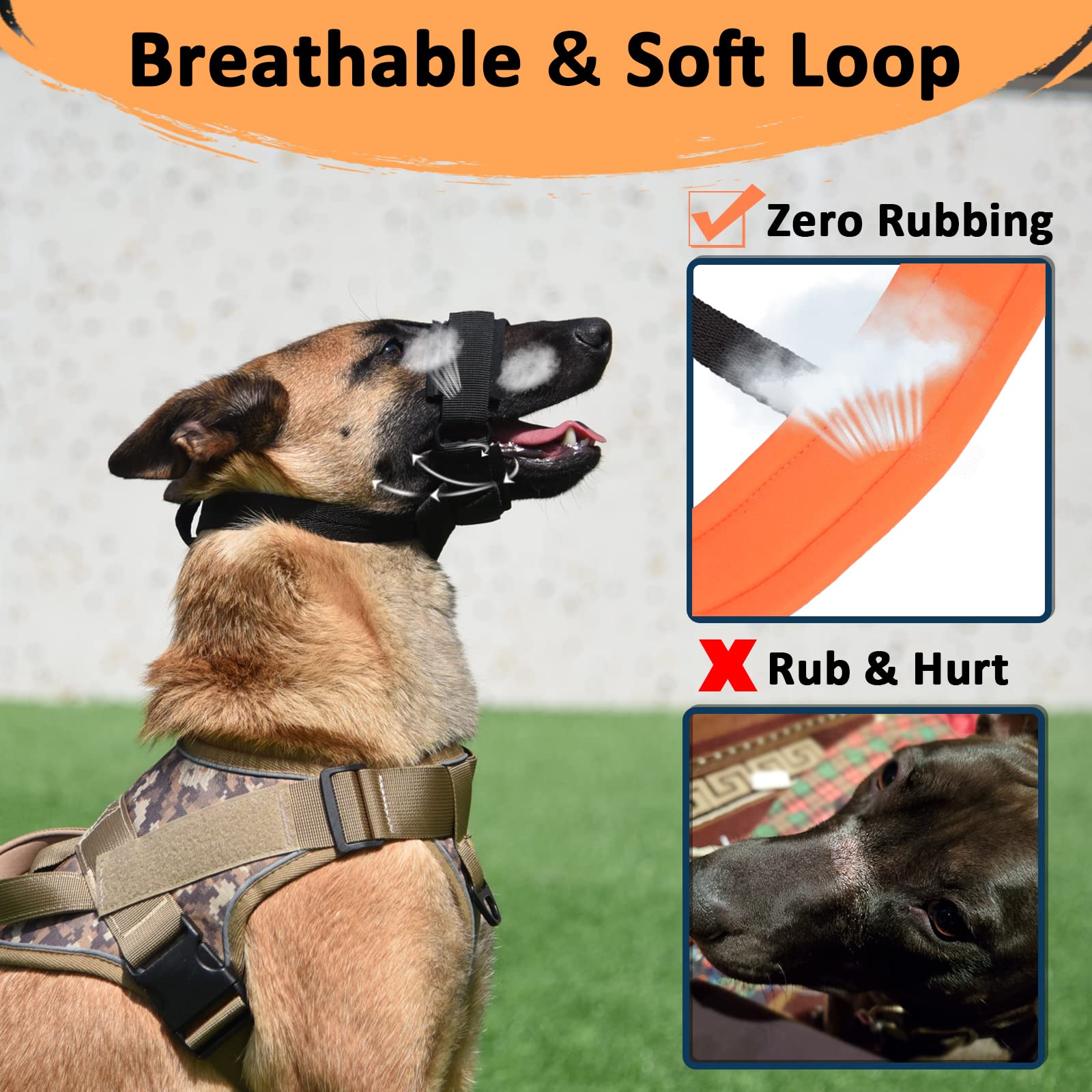 Soft Dog Muzzle for Biting & Chewing - Padded Nylon Mouth Guard for Small, Medium & Large Dogs (Labrador, German Shepherd) - Perfect for Grooming, Walking & Training Sessions