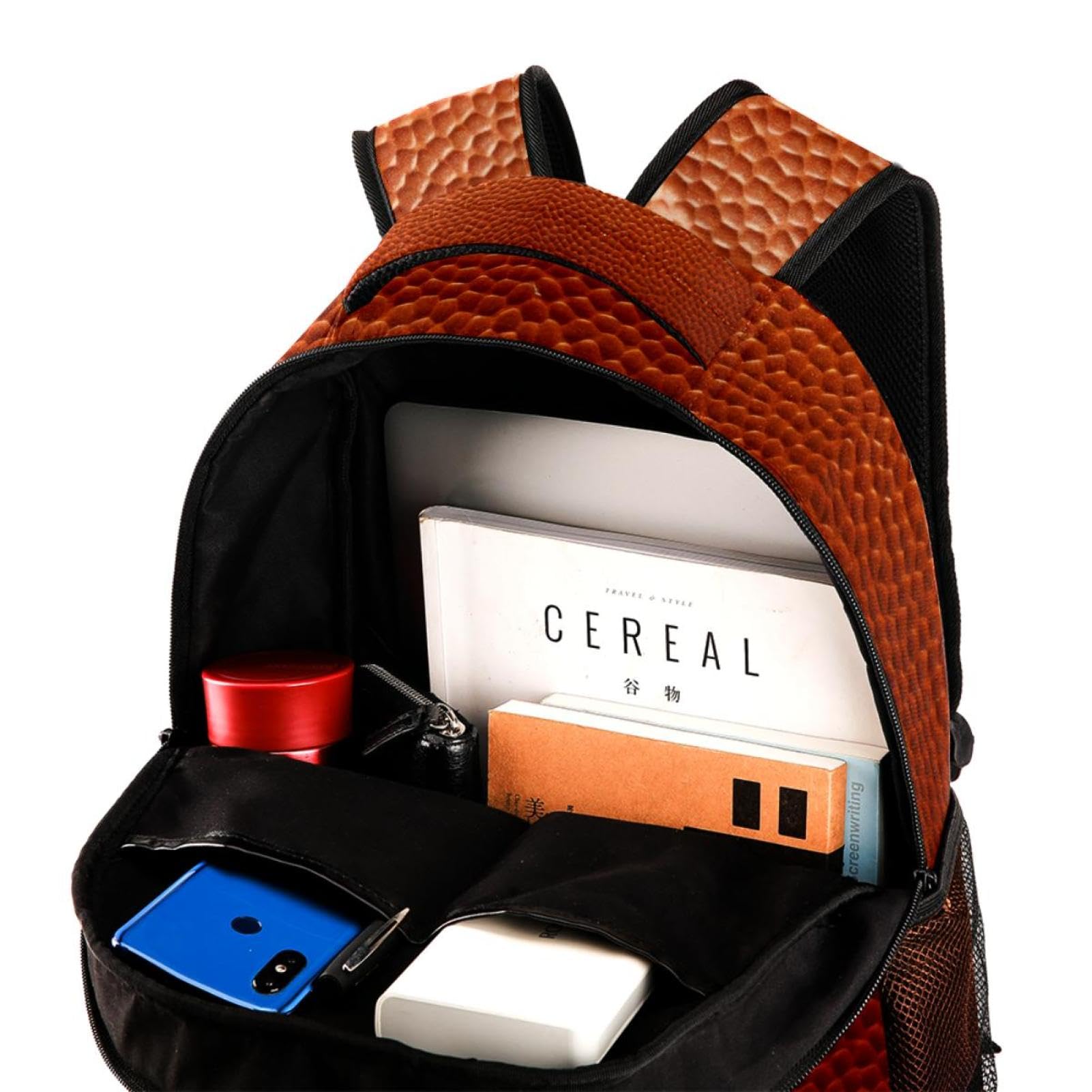 FVQL Kids Backpack for School - Basketball Print Design - Durable Bookbag for Boys & Girls - Perfect for School, Sports & Travel