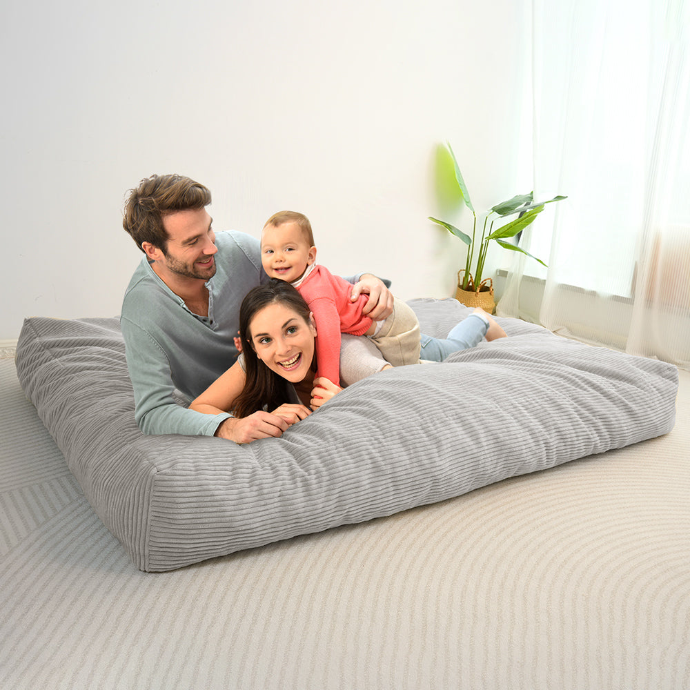 MAXYOYO Giant Bean Bag Bed - Corduroy Convertible Chair & Floor Mattress for Adults | Comfortable Lounge Chair & Guest Bed for Living Room, Bedroom & Dorm
