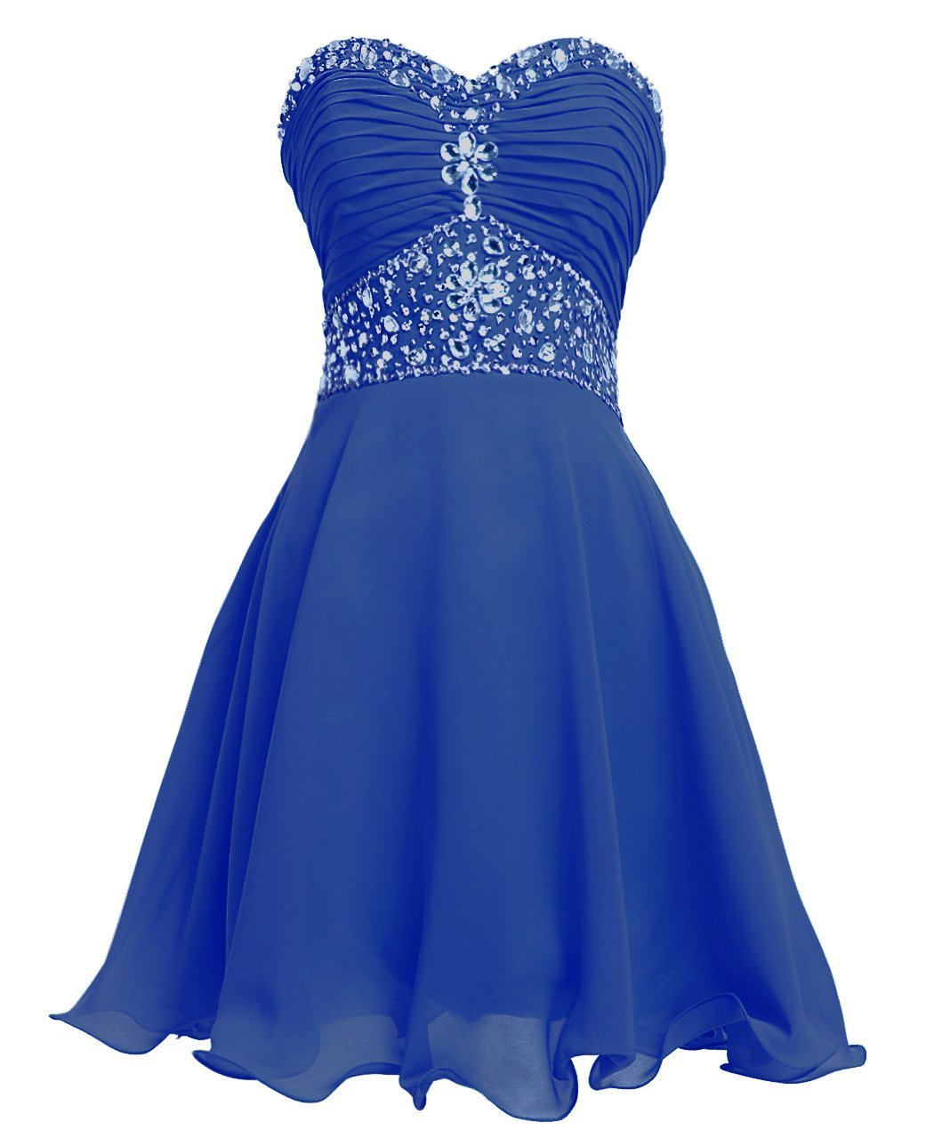 Elegant Women's Sweetheart Neckline Strapless Crystal Beaded Short Prom Evening Dress for Party, Wedding, Homecoming, and Formal Events