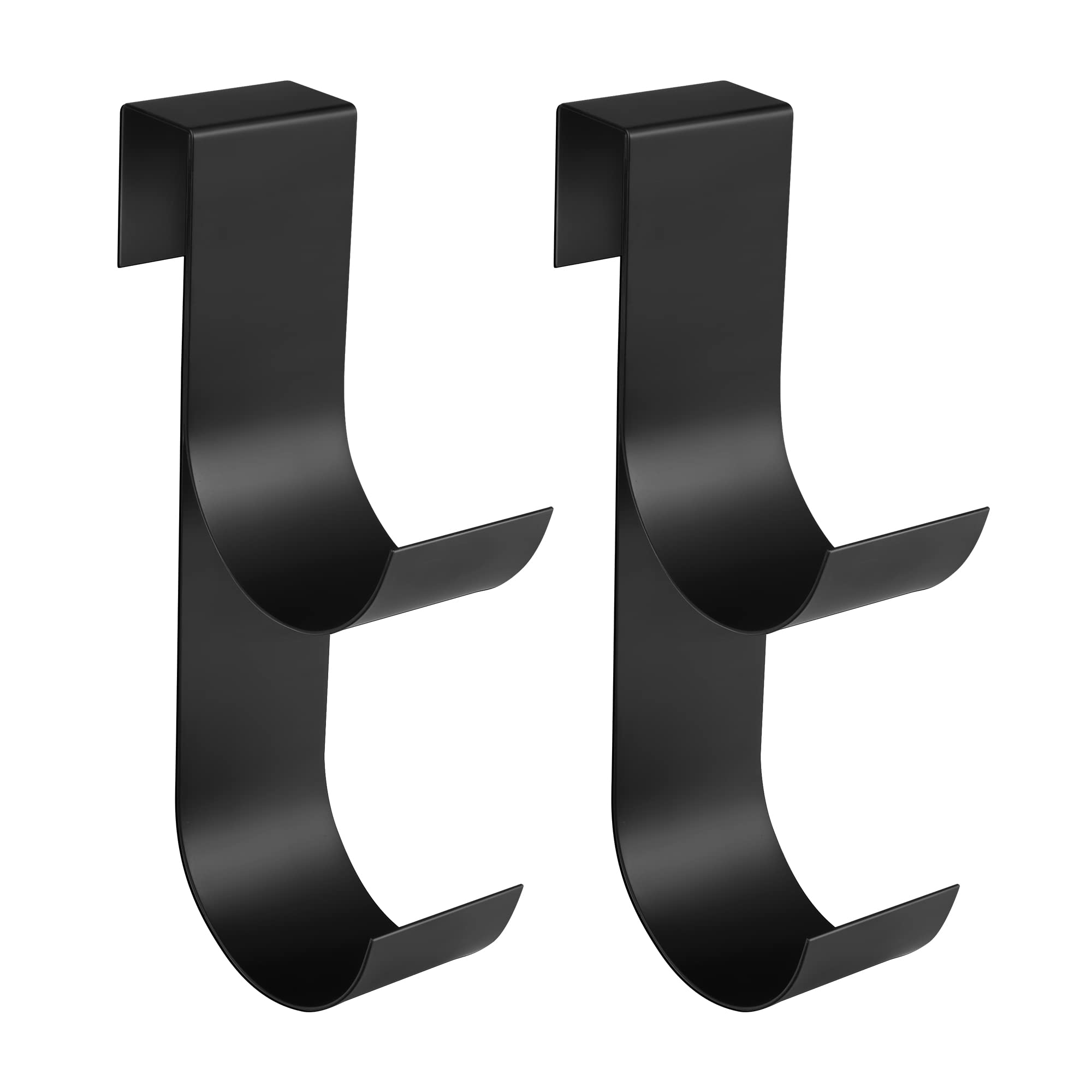 Heavy Duty Black Pool Fence Hooks 2 Pack - Slip-On Hangers for Pool Poles, Hose & Skimmer - Fits 3/4