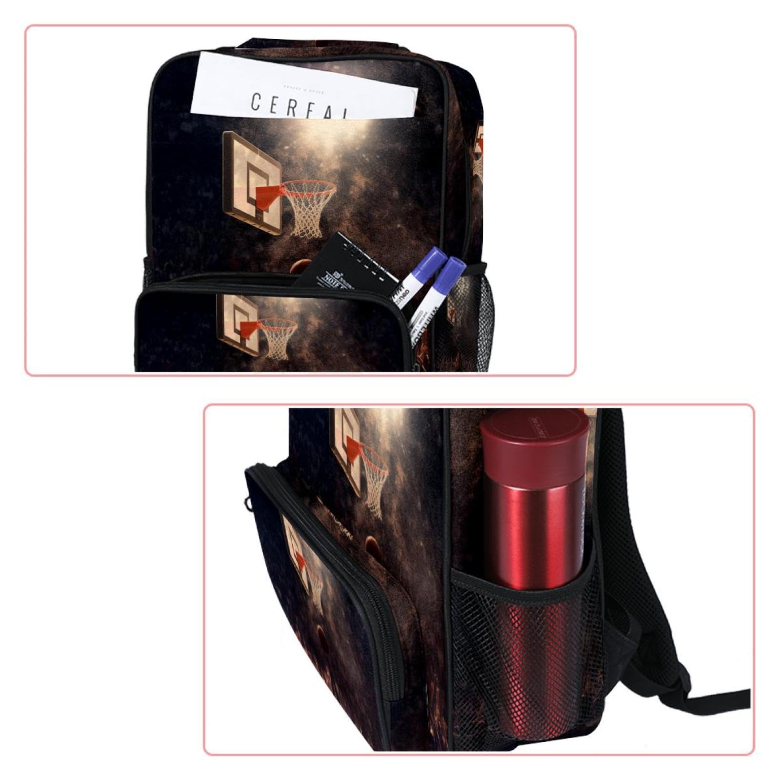 Best Travel Backpack for Men & Women - Durable Basketball Backpack with Hoop - Perfect for Gym, School, and Outdoor Adventures
