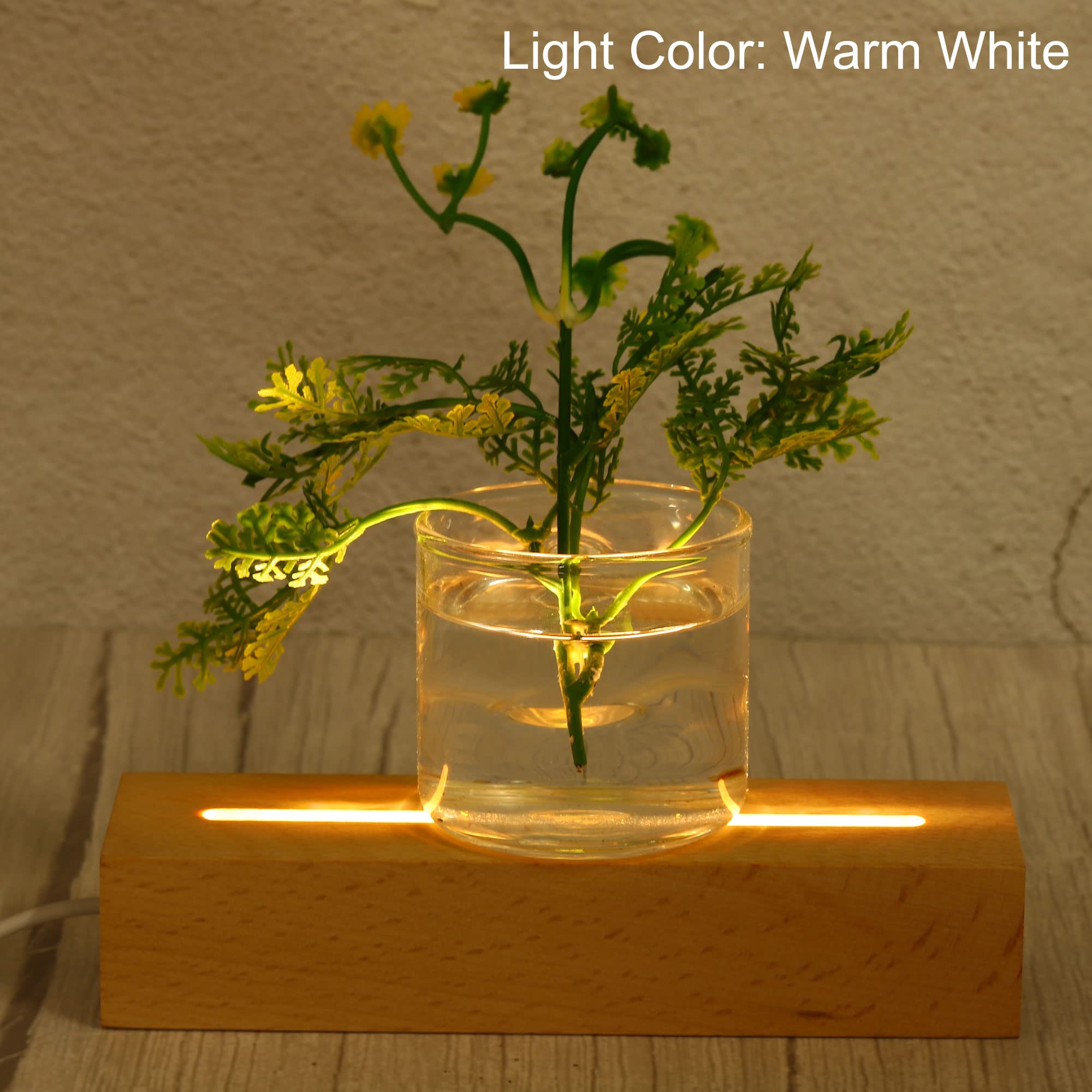 PATIKIL Wooden LED Light Base Stand - 5.91