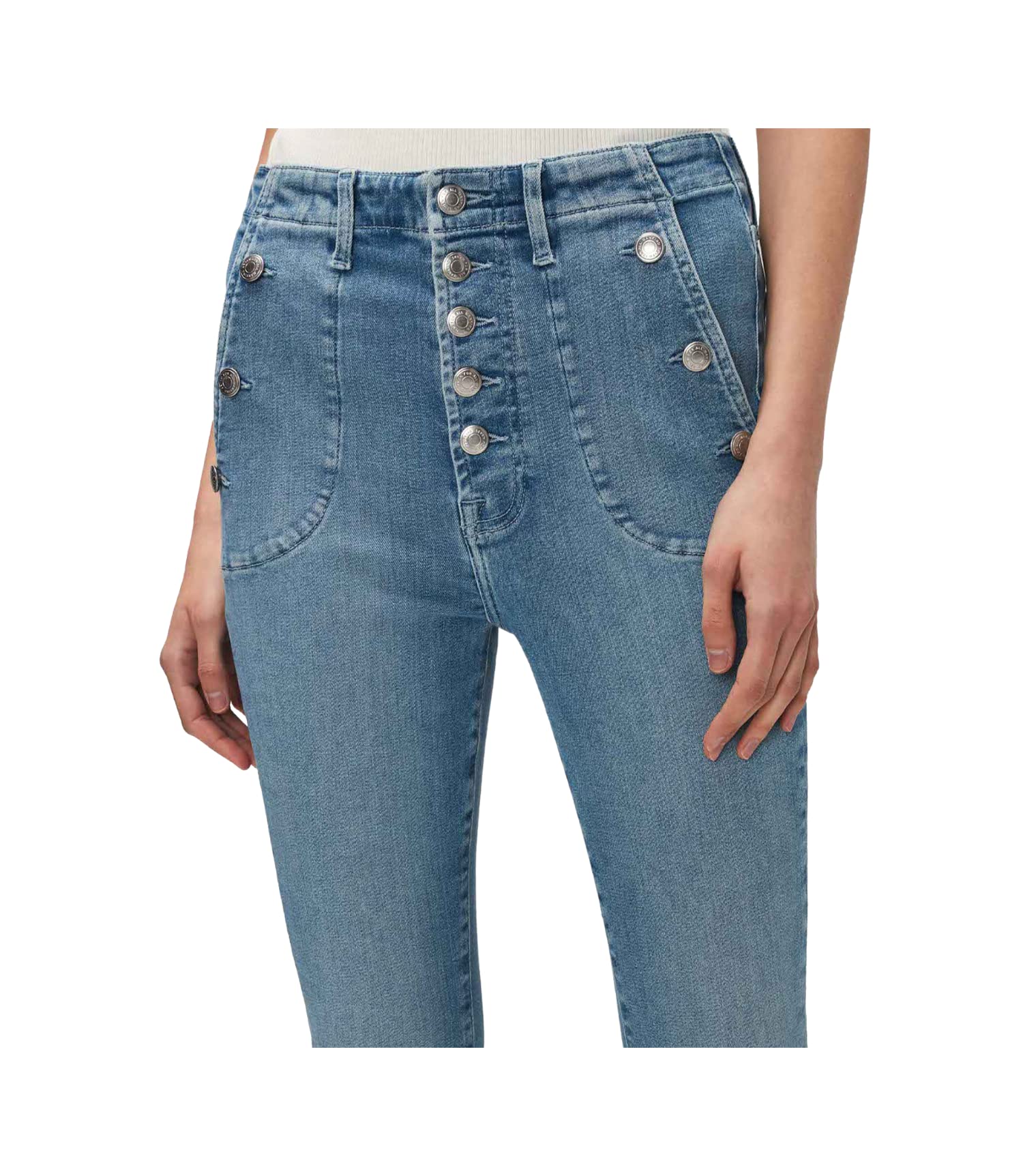 7 For All Mankind Women's Portia Floral Print High Waist Skinny Jeans - Stylish Stretch Denim Pants for Casual Wear & Night Out
