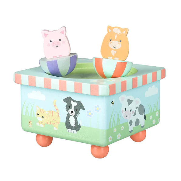 Farm Animal Music Box - Handcrafted Wooden Musical Gift for Kids, Nursery Decor, Baby Shower Present - Perfect for Bedtime, Playtime & Nursery Room Decorations