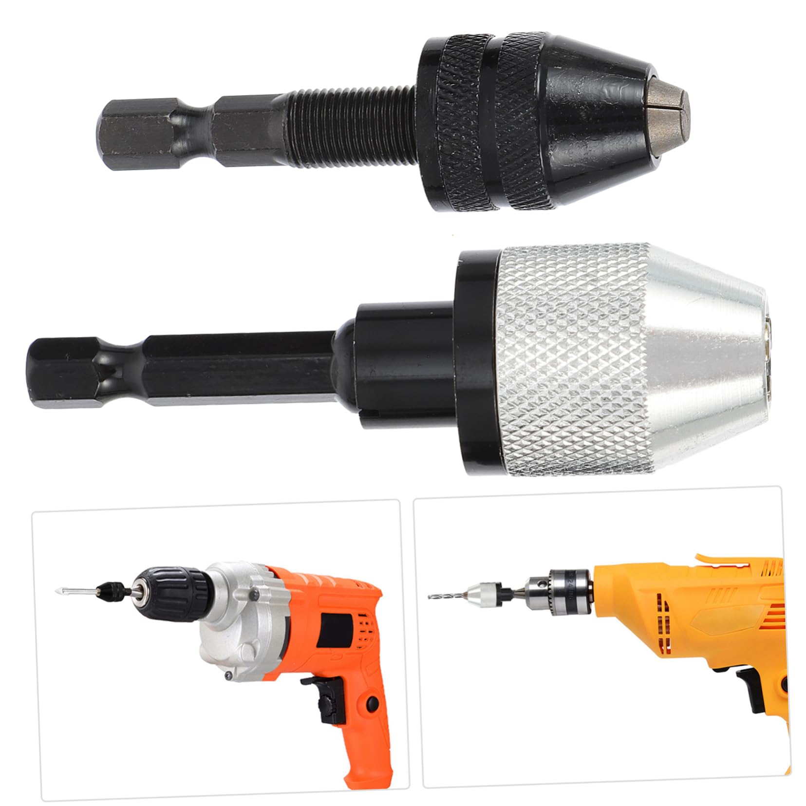 2-Piece Hex Keyless Drill Chuck Adapter Converter for Electric Engraving Machine | Impact Drill Tool | Perfect for DIY Projects, Woodworking & Metalworking