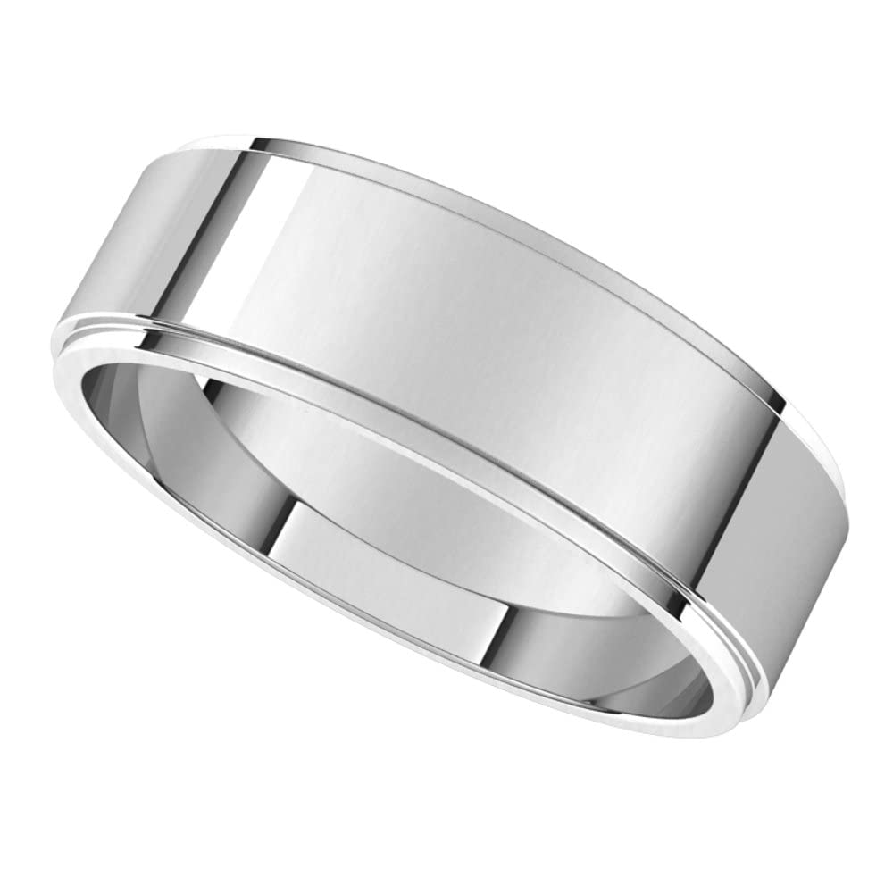 6mm Sterling Silver Flat Edge Wedding Band Ring for Women – Elegant Bridal Jewelry, Perfect Gift for Her – Ideal for Engagements, Anniversaries & Special Occasions