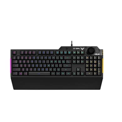 ASUS TUF Gaming K1 RGB Mechanical Keyboard with Dedicated Volume Control, Spill-Resistant Design, Side LED Light Bar, and Armoury Crate Software - Perfect for PC Gaming, Streaming, and Office Work
