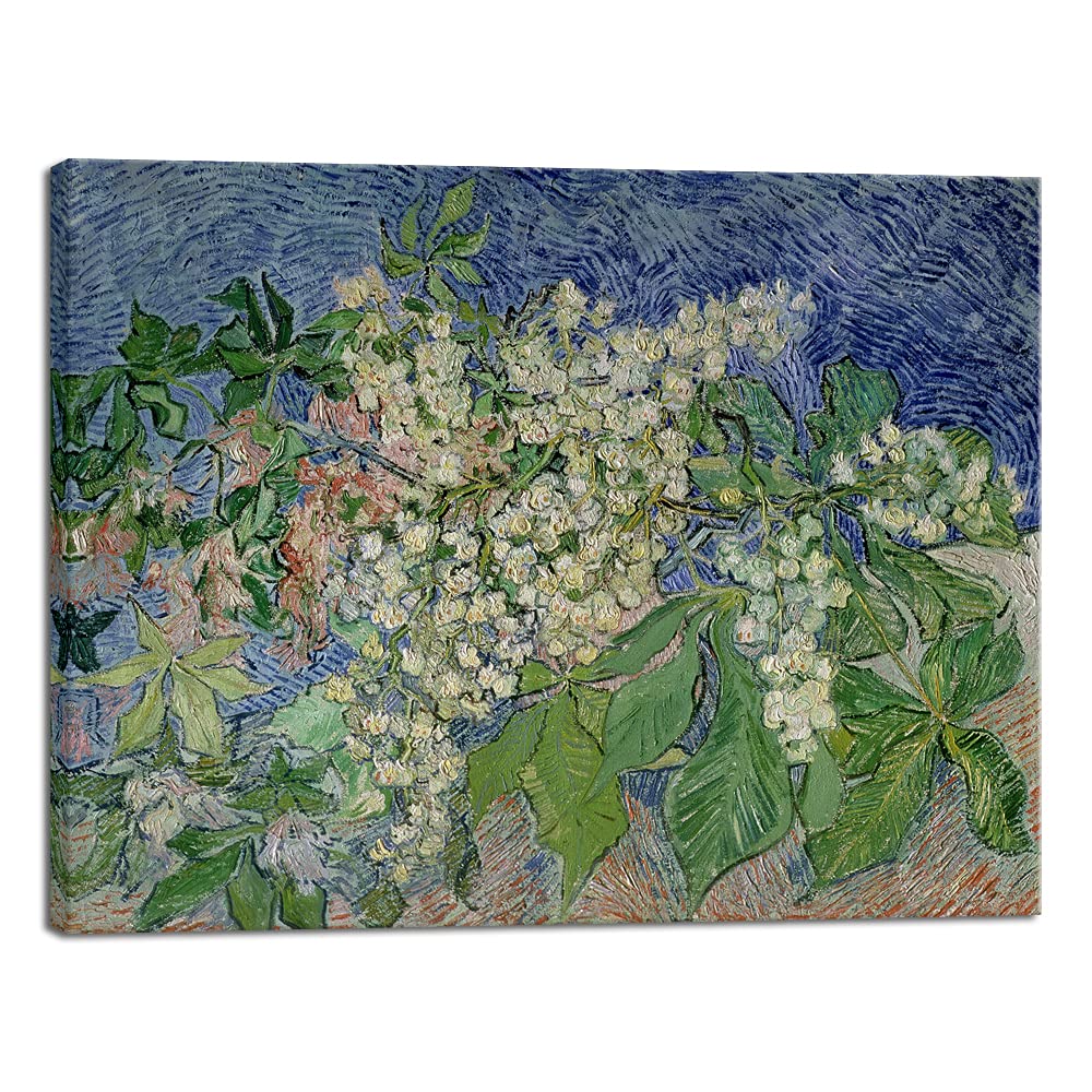 Vincent Van Gogh Blossoming Chestnut Branches Canvas Print - Famous Art Reproduction, Classical Flower Painting Wall Art for Living Room, Bedroom & Office Decor | Home & Wall Decoration