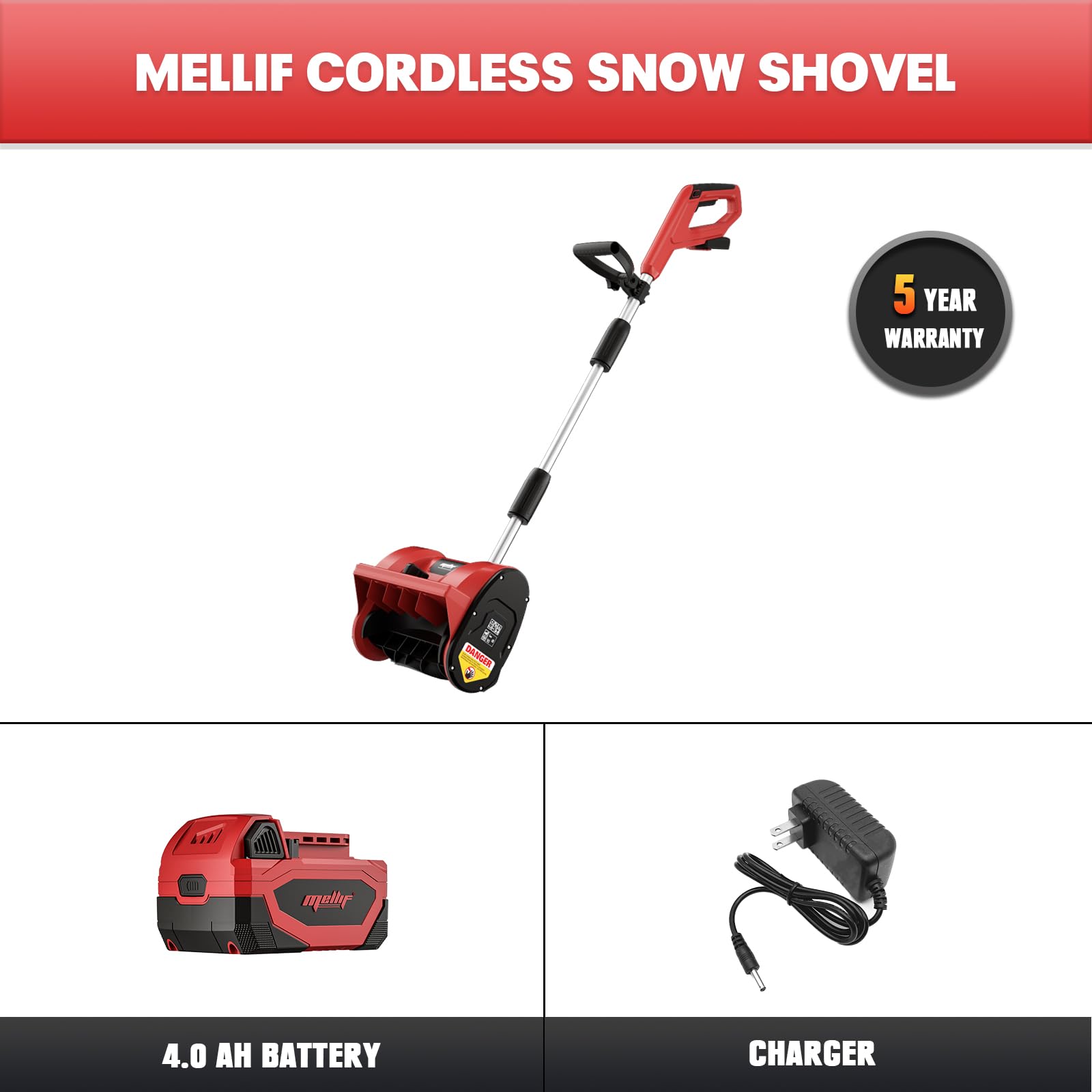 18V Cordless Snow Shovel - Milwaukee Battery Compatible, 12