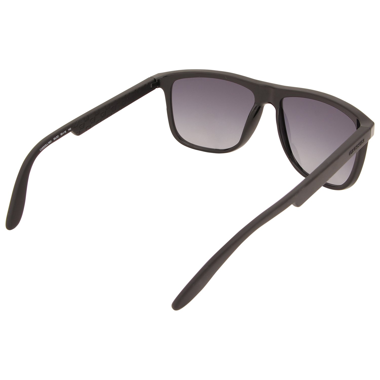 Carrera CA5003/S Rectangular Sunglasses for Men & Women - Matte Black/Dark Gray Gradient Lens, 58mm UV Protection - Perfect for Driving, Outdoor Sports & Fashion