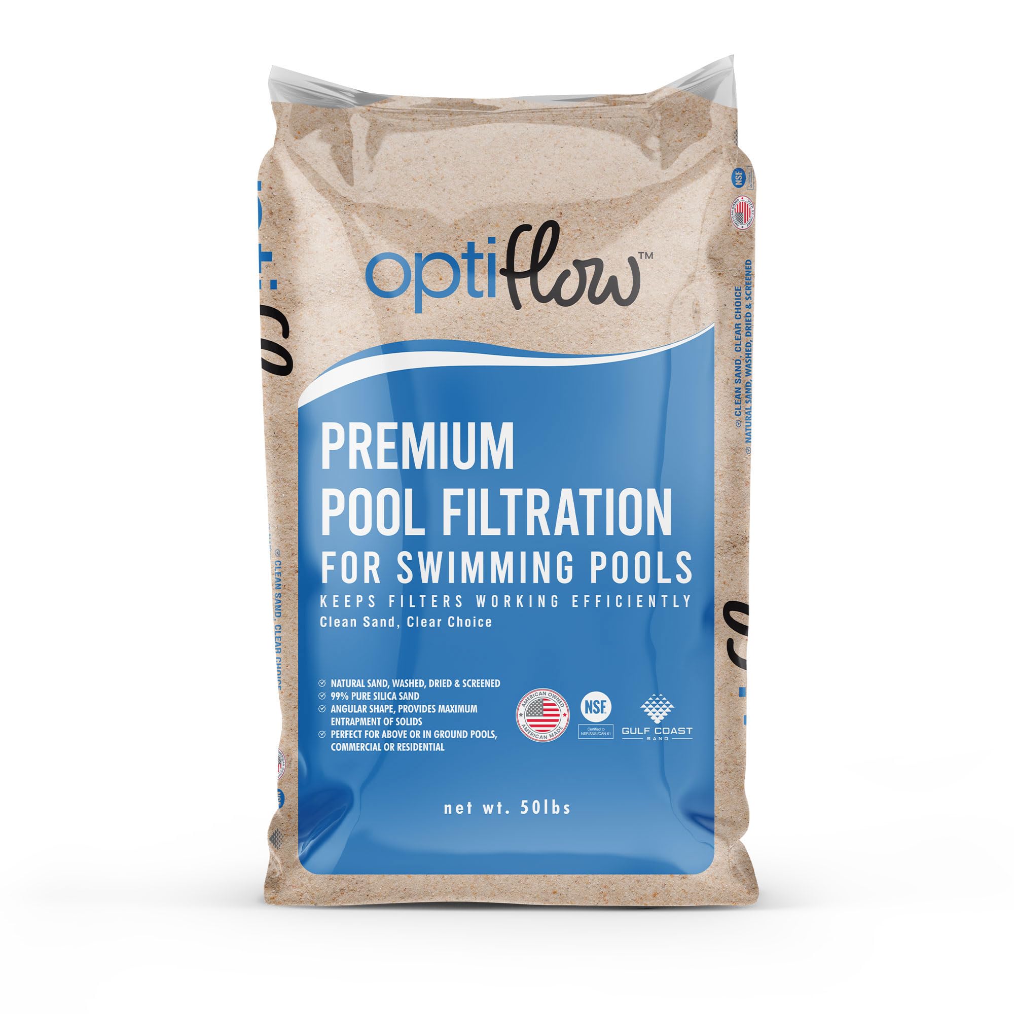 50lb Premium Pool Filter Sand - High Purity Silica for In-Ground & Above Ground Pools | Residential & Commercial Use | 3 Pack | Perfect for Crystal Clear Water & Low Maintenance Pool Care