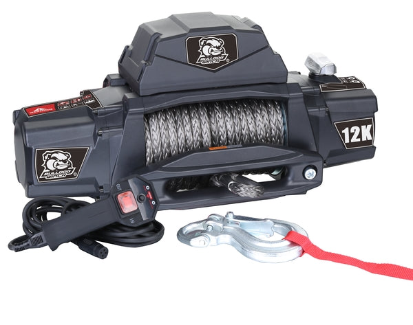 Bulldog Winch 12k Standard Series Winch with Synthetic Rope - Heavy Duty Off-Road Recovery & Towing for Trucks, Jeeps & SUVs