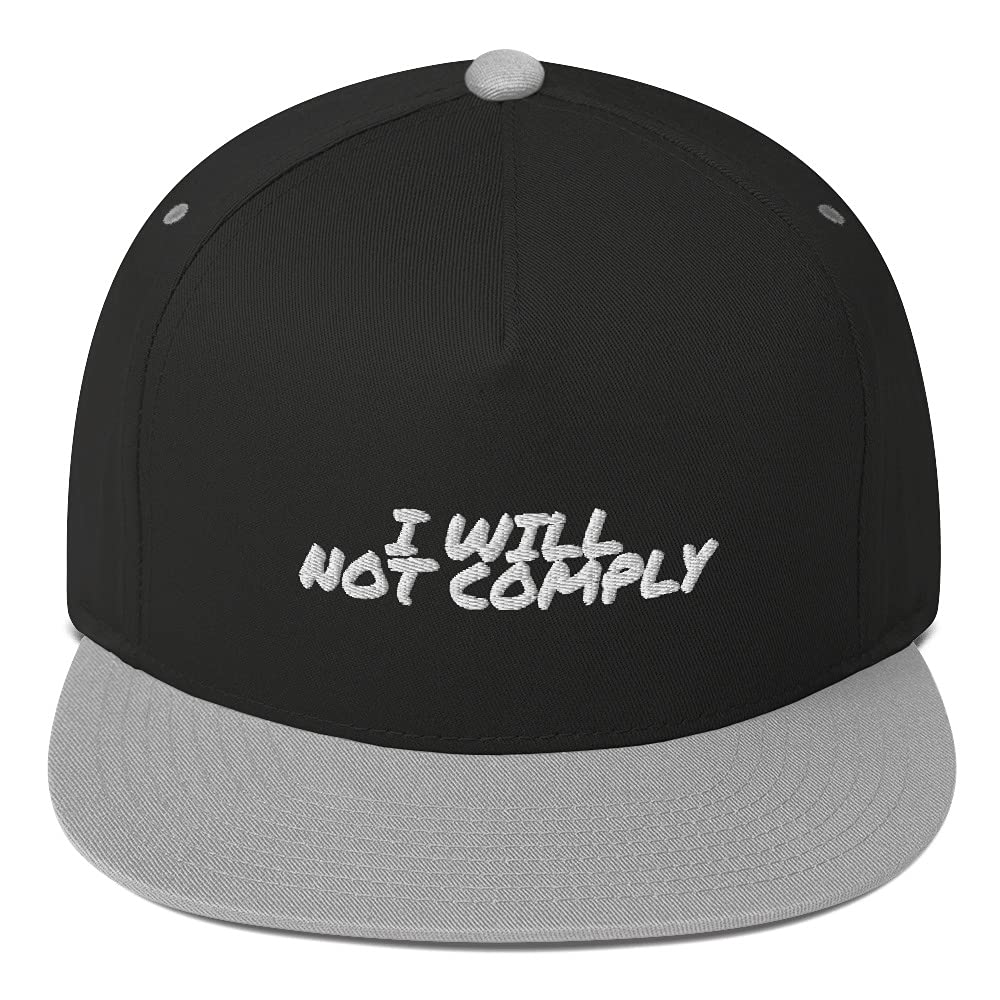 I Will Not Comply Hat - Conservative Flat Bill Cap for Men | Patriotic Political Statement Accessory for Rallies & Outdoor Events