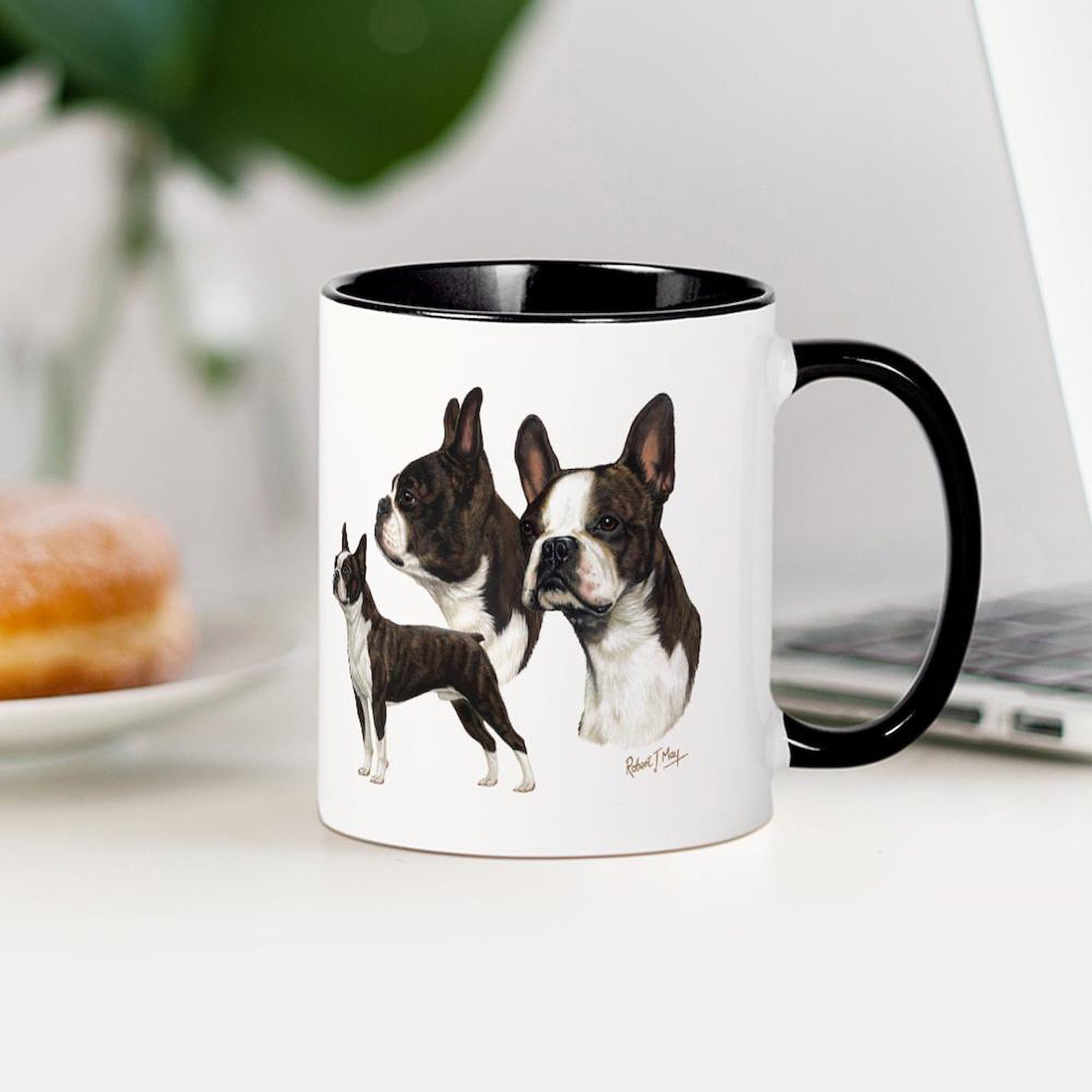 Boston Terrier Ceramic Coffee Mug 11 oz (325 ml) - Perfect for Hot & Cold Drinks, Office, Home, and Gifts