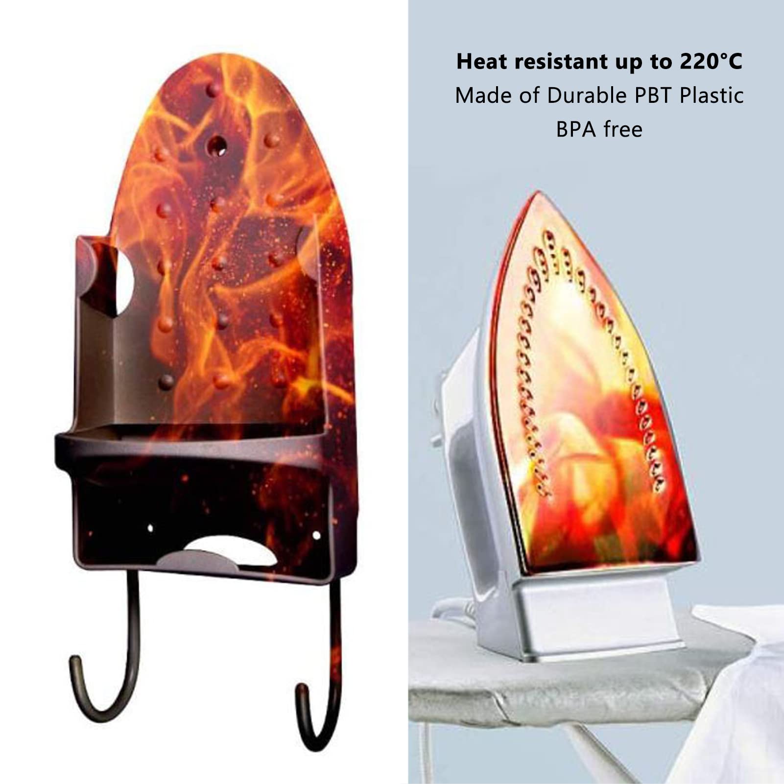 Wall Mounted Ironing Board Rack with Hook - Space Saving for Bathroom & Laundry