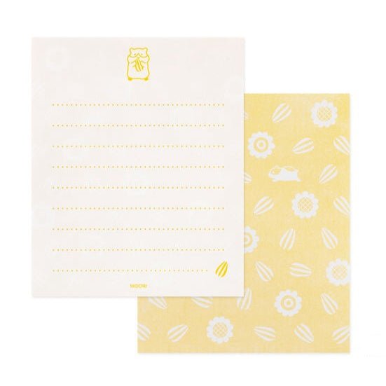 Midori DESIGNPHIL Mogu Mogu Animal Mini Letter Set - Cute Japanese Stationery for Kids, Notes & Gift Wrapping - Perfect for School, Office & DIY Crafts