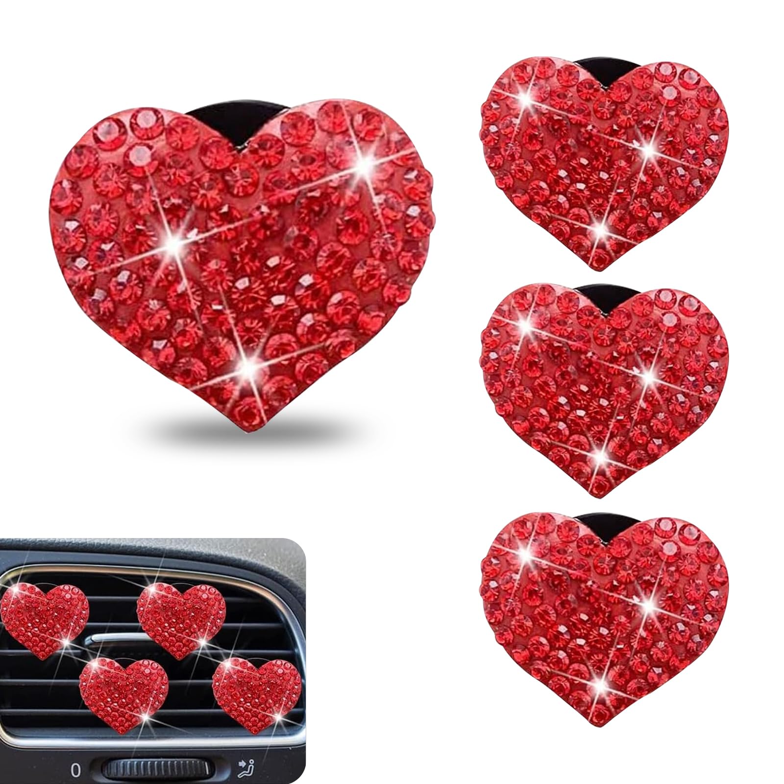 4 PCS Rhinestone Car AC Vent Clips - 1.07