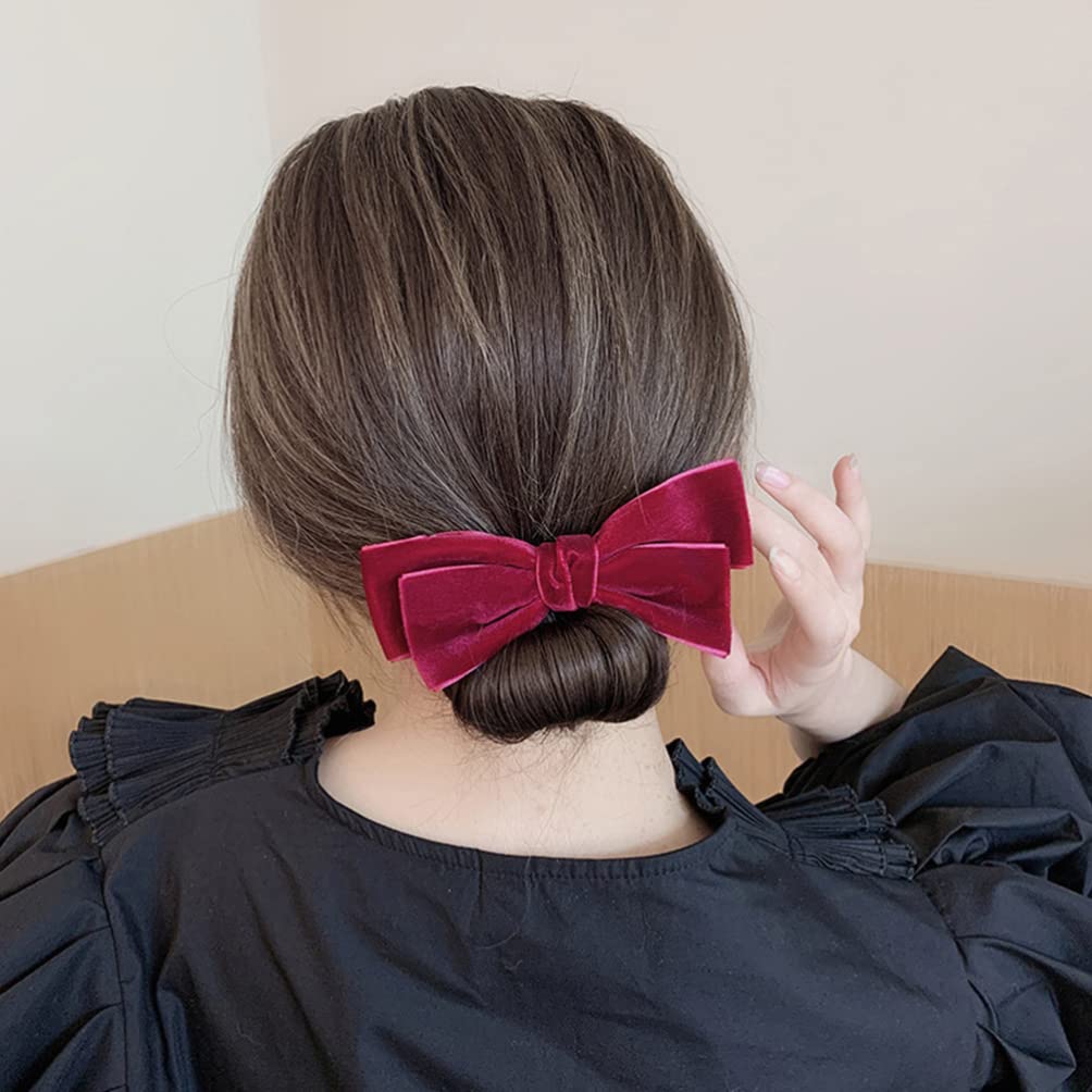 Lurrose 2-Pack Hair Bun Maker Set - Bowknot Headband & Fabric Donut Bun Shaper for Women and Girls - Perfect for School, Parties, Weddings and Daily Hair Styling Accessories