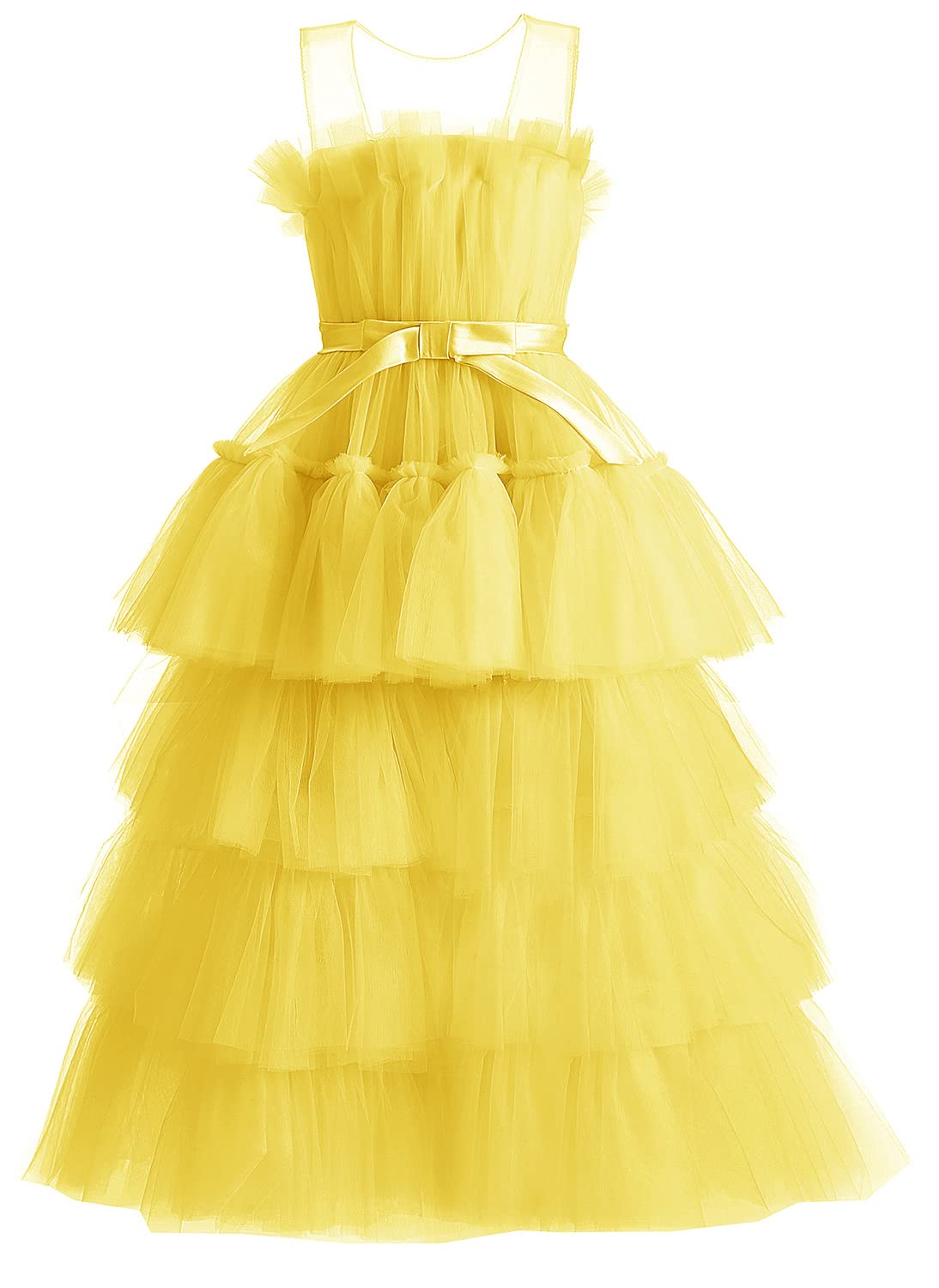 Yexinbridal Girls Princess Pageant Dress - Tulle High-Low Ball Gown for Birthday Party & Special Occasions | Perfect for Pageants, Weddings, Photo Shoots & Formal Events