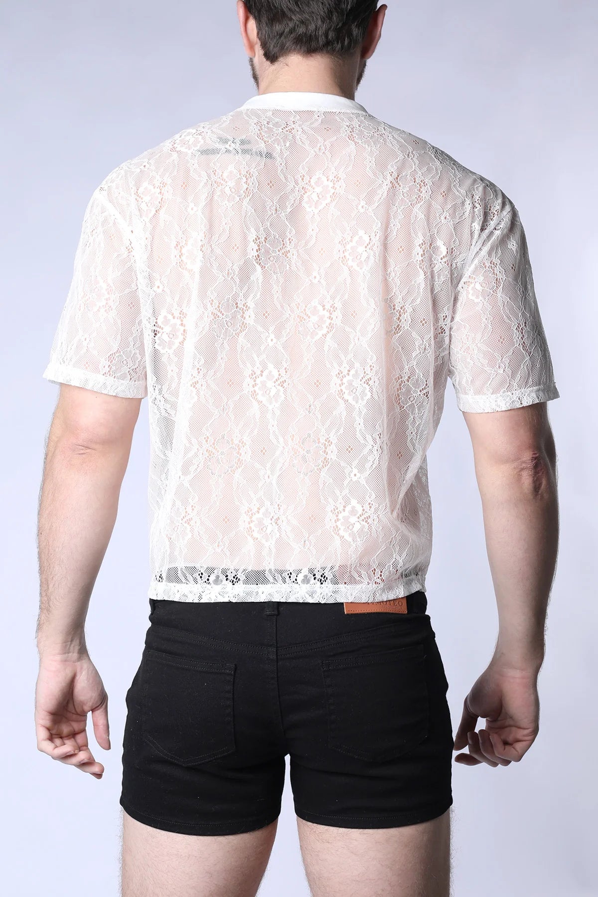 Timoteo Positano Lace Cropped T-Shirt for Women - White Summer Top for Casual Wear, Beach Outfits & Date Nights