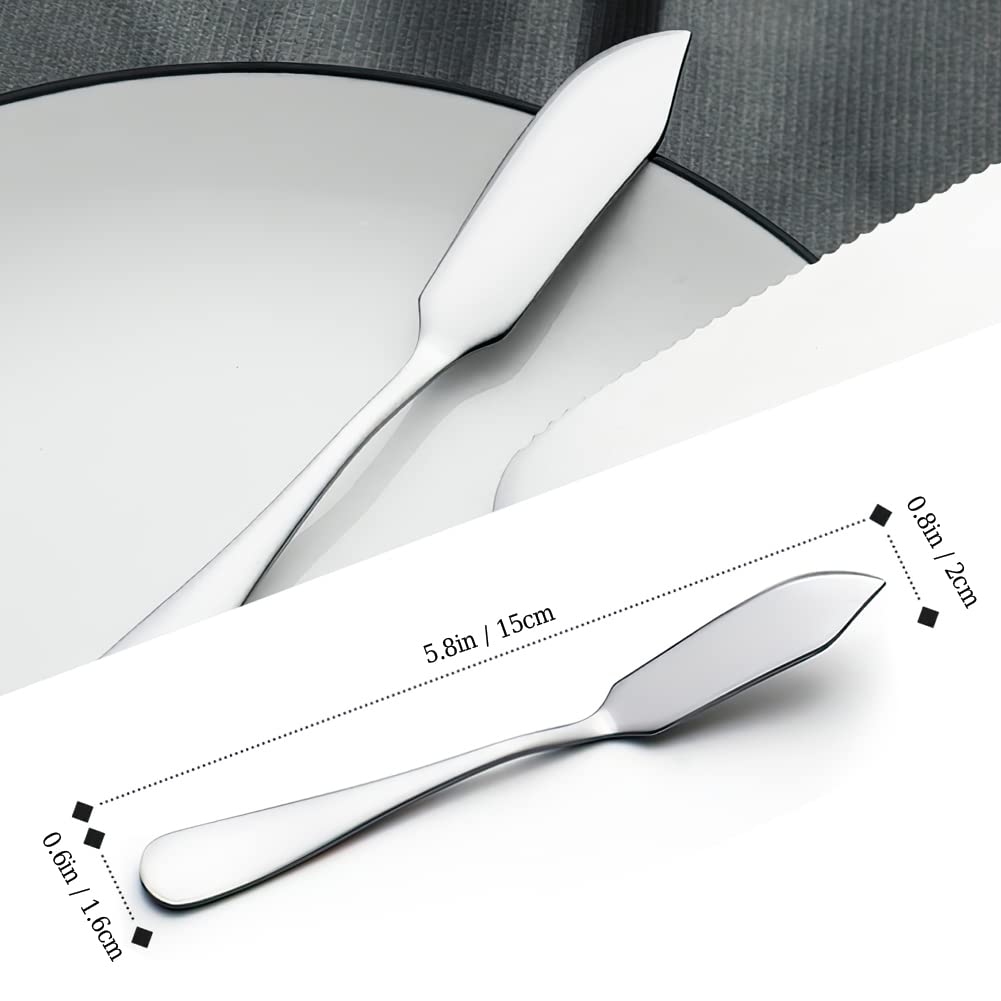 AOOSY Premium Stainless Steel Butter Knives Set of 2 - Cheese Knives & Butter Spreaders for Kitchen, Restaurant, Party - Perfect for Breakfast Buffets, Wine & Cheese Tasting, and Dinner Parties