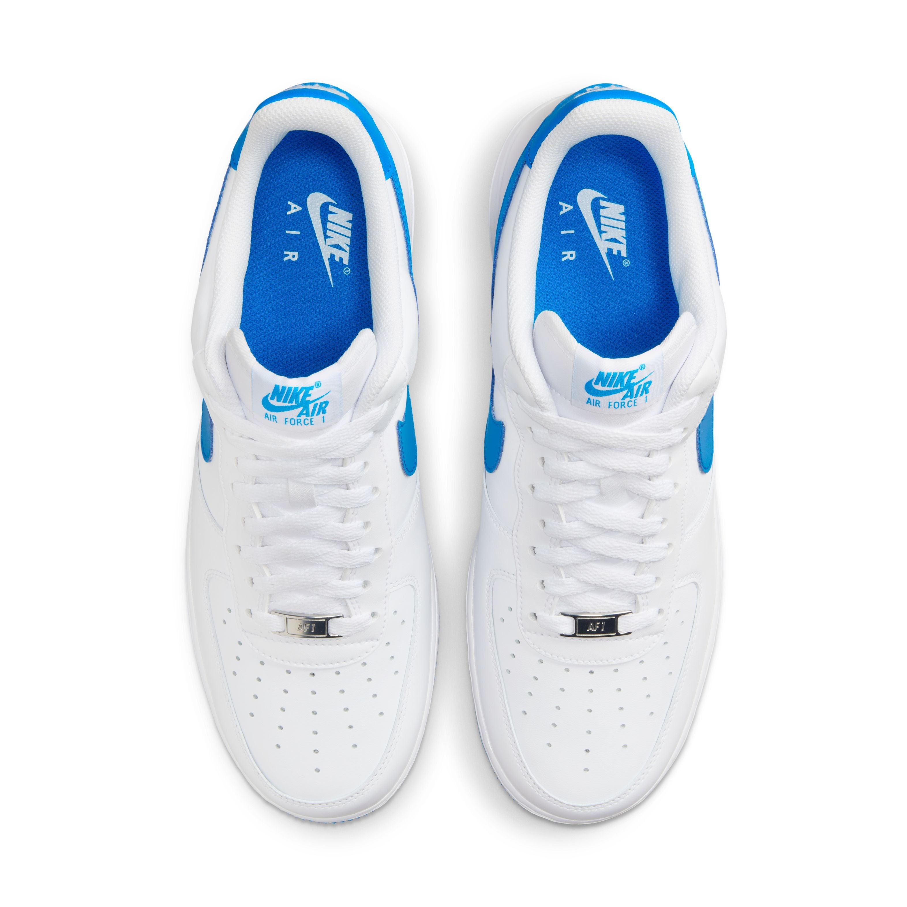 Nike Air Force 1 '07 Men's Sneakers - White/Photo Blue Retro Basketball Shoes for Casual Wear & Street Style