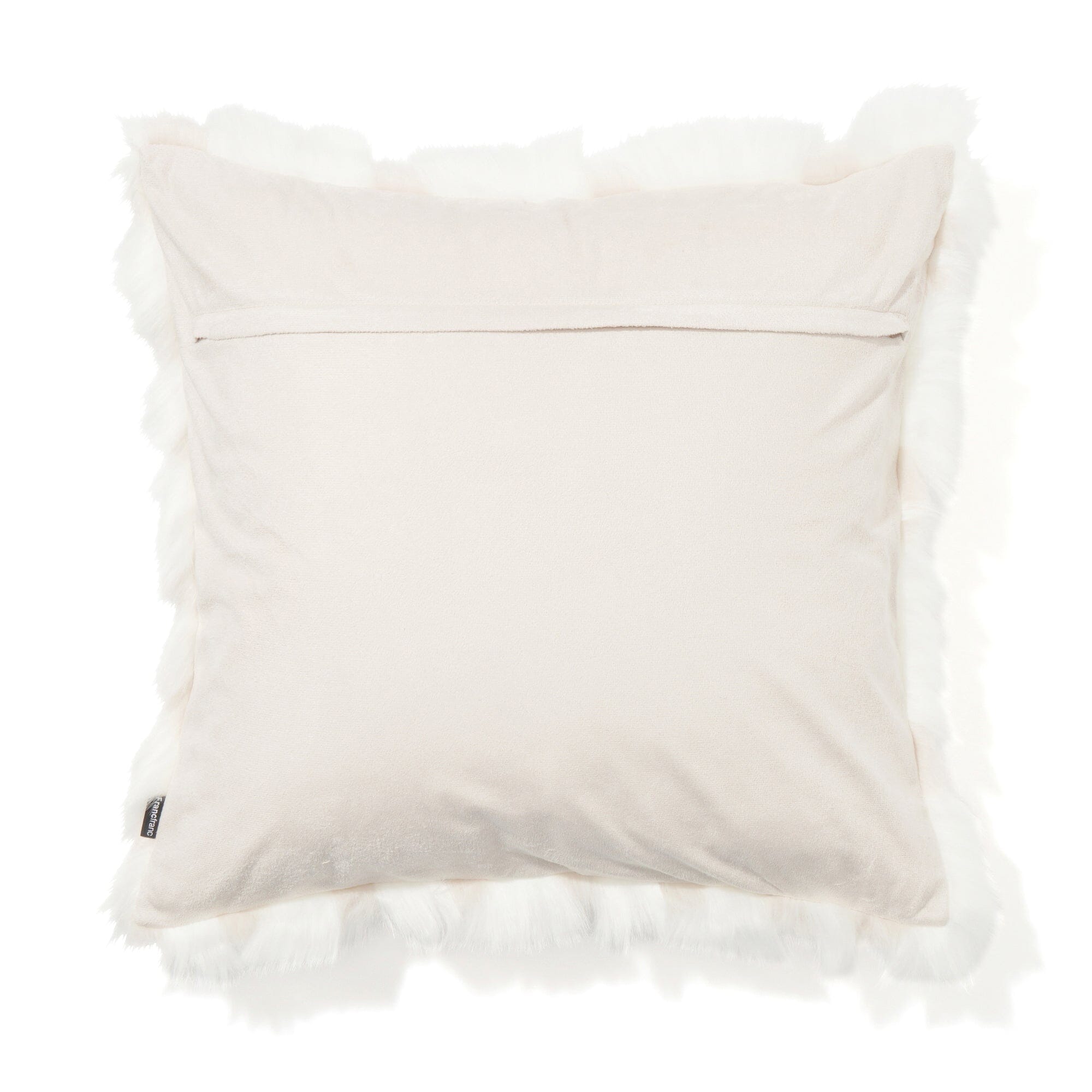 Premium Fur Q Cushion Cover 450x450mm - Soft White & Ivory Luxury Pillow Case for Sofa, Bed, Living Room Decor - Cozy Home Accessories for Winter Comfort