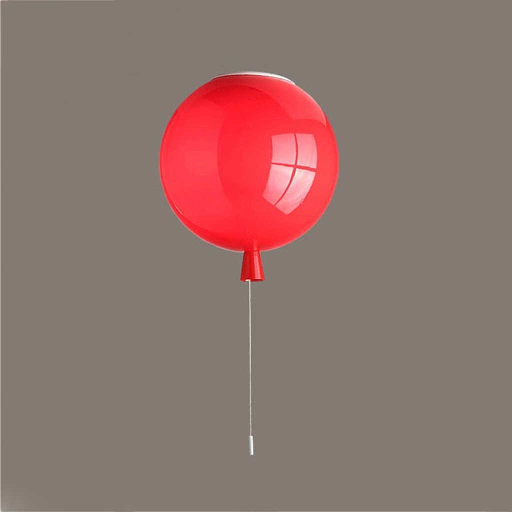 Modern Minimalist Balloon Ceiling Light - Red LED Chandelier for Bedroom, Study, Restaurant & Kids Room - Warm Lighting Decor for Home & Commercial Spaces