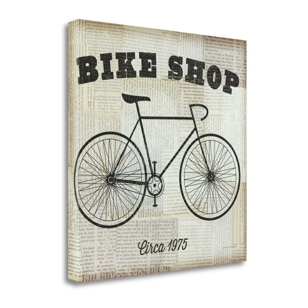 Bike Shop by Michael Mullan - Premium Giclee Art Print on Gallery Wrapped Canvas - Ready to Hang Wall Decor for Living Room, Bedroom or Office