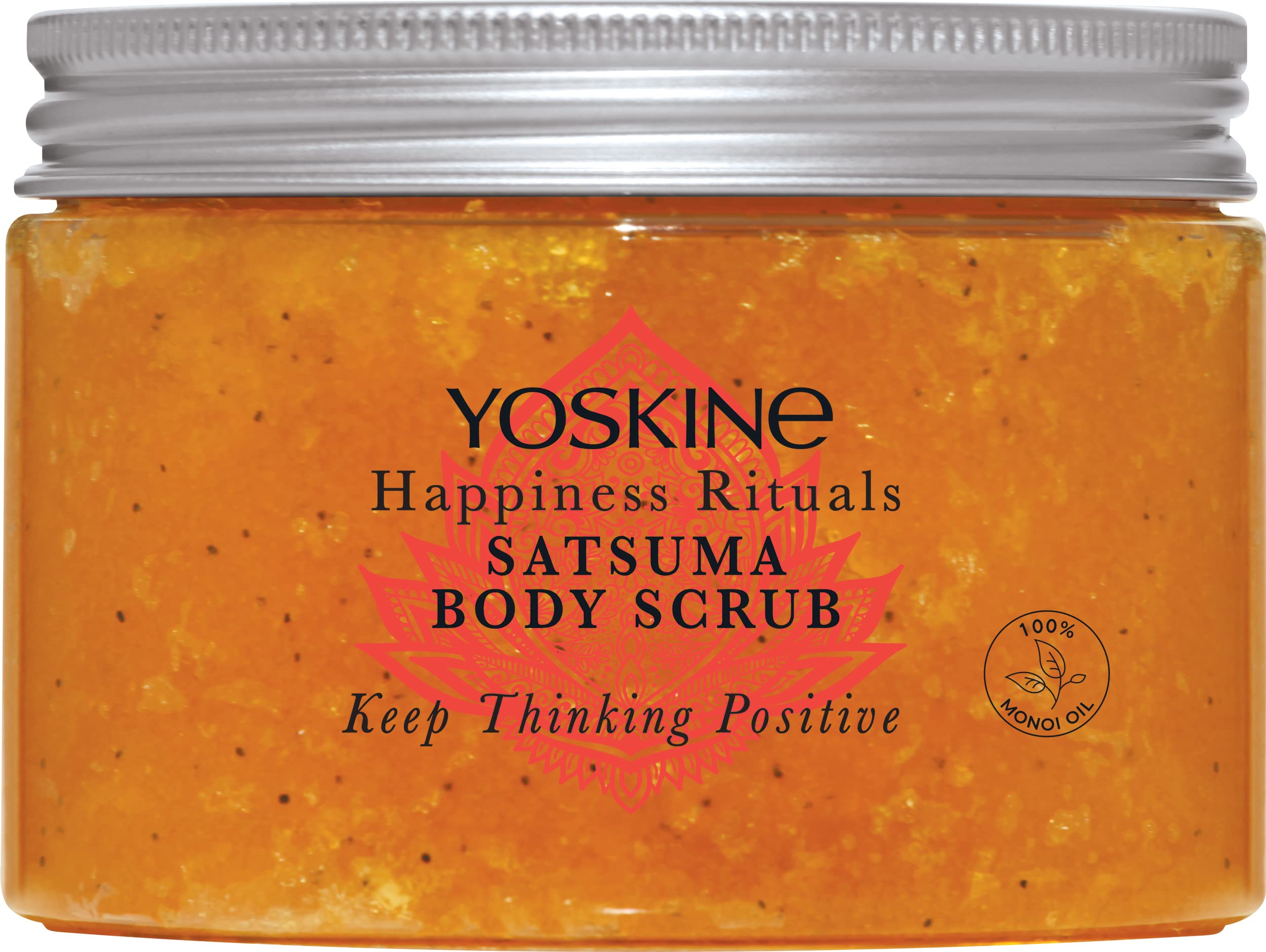 Yoskine Happiness Rituals Satsuma Body Scrub - Exfoliating & Moisturizing Citrus Scrub for Soft Skin | Perfect for Spa Day & Self-Care Routine