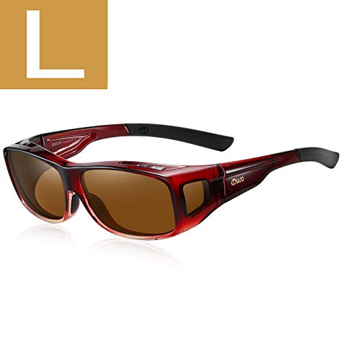 L Size Wine Red Frame Brown Lens