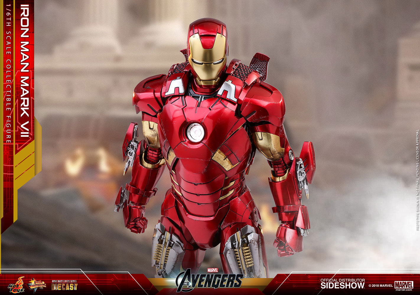 Hot Toys Marvel The Avengers Iron Man Mark VII Diecast 1/6 Scale Collectible Action Figure - Perfect for Display, Gift Giving & Marvel Fans Collection
