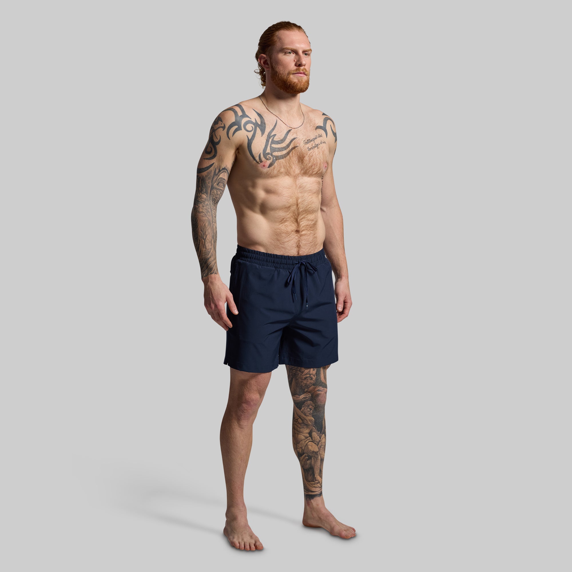 Premium Deep Dive Swim Shorts for Men - Quick Dry, UPF 50+ Swim Trunks (Navy Blue) - Perfect for Beach, Pool, Surfing & Water Sports