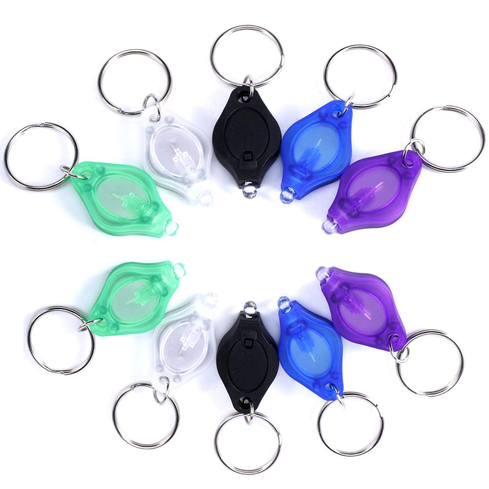 JWISLAND(TM) 10-Pack Mini LED Keychain Flashlight - Ultra Bright White Beam for Camping, Hiking, Emergency & Everyday Carry (EDC)