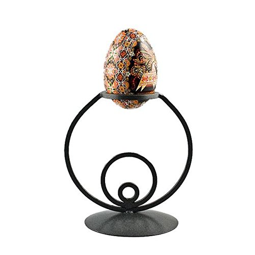 BestPysanky Circles Wrought Iron Metal Egg Stand Holder - Decorative Easter Egg Display Stand for Home Decor, Table Centerpiece, and Holiday Decorations