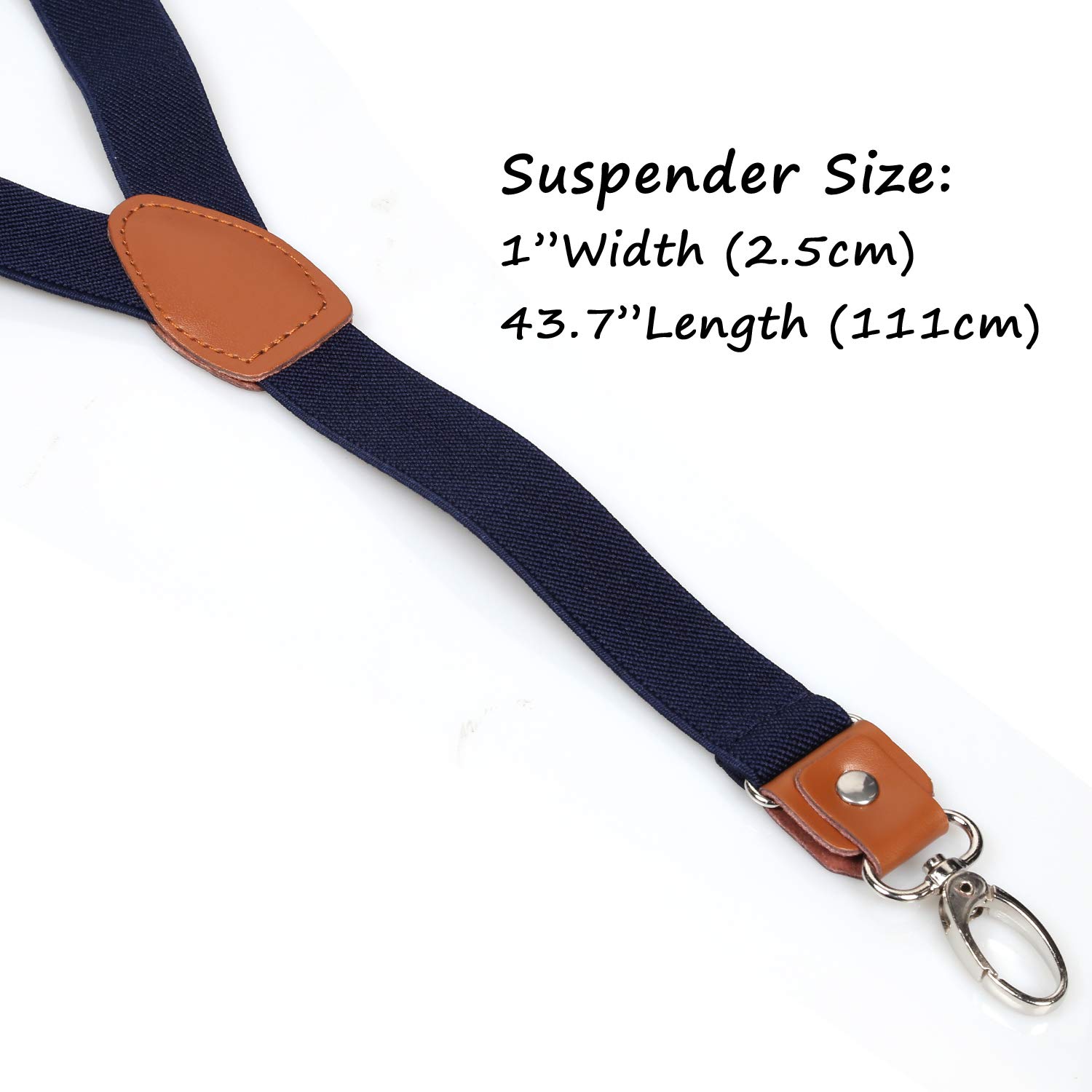 Alizeal Men's 1 Inch Wide Adjustable Suspenders with Premium Leather Joints & 3 Swivel Hooks - Classic Dress Suspenders for Suits, Tuxedos & Formal Wear