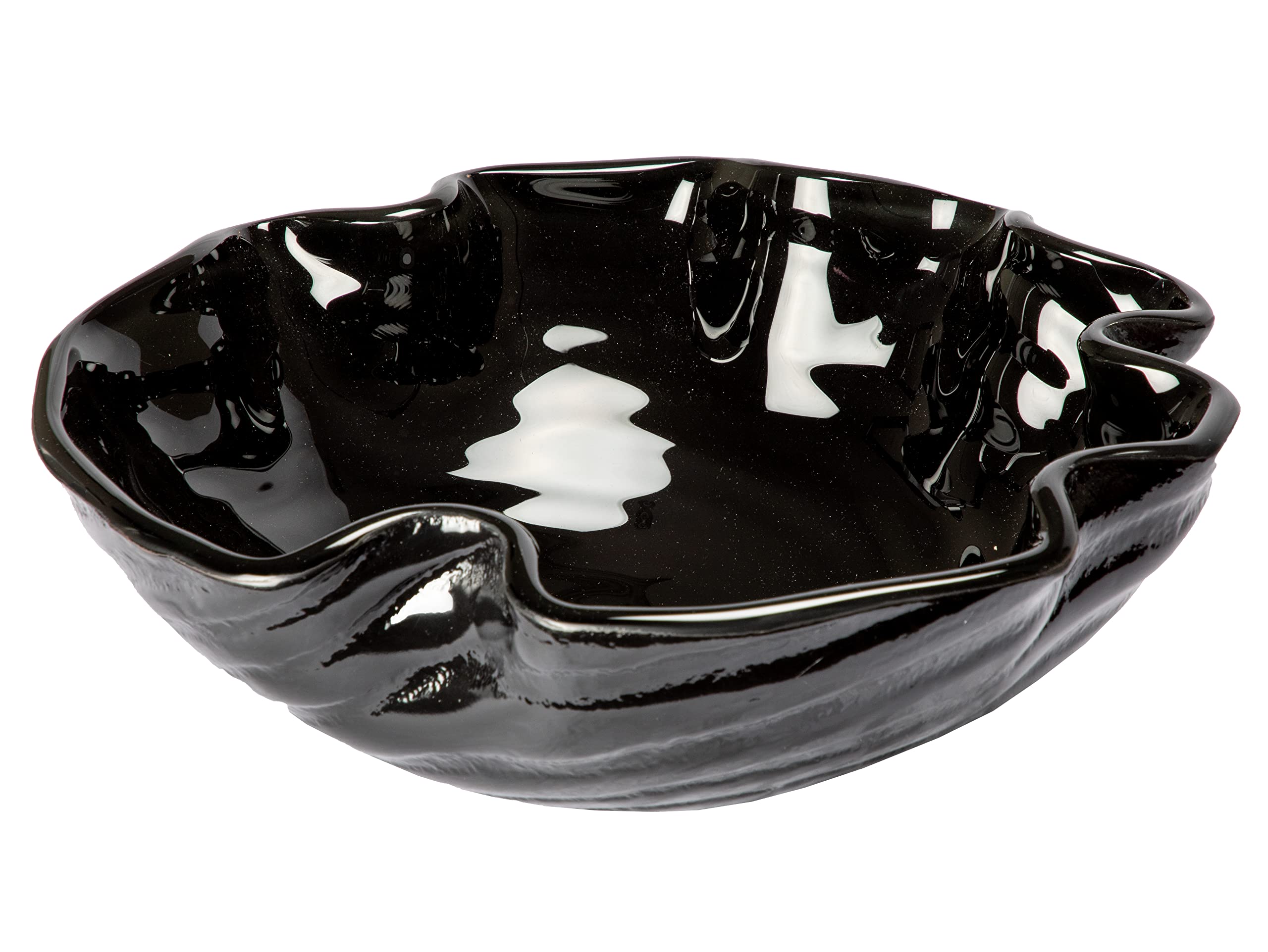 Midnight Wave Glass Vessel Bathroom Sink - Modern Oval Above Counter Basin for Vanity, Powder Room & Luxury Bathroom Decor