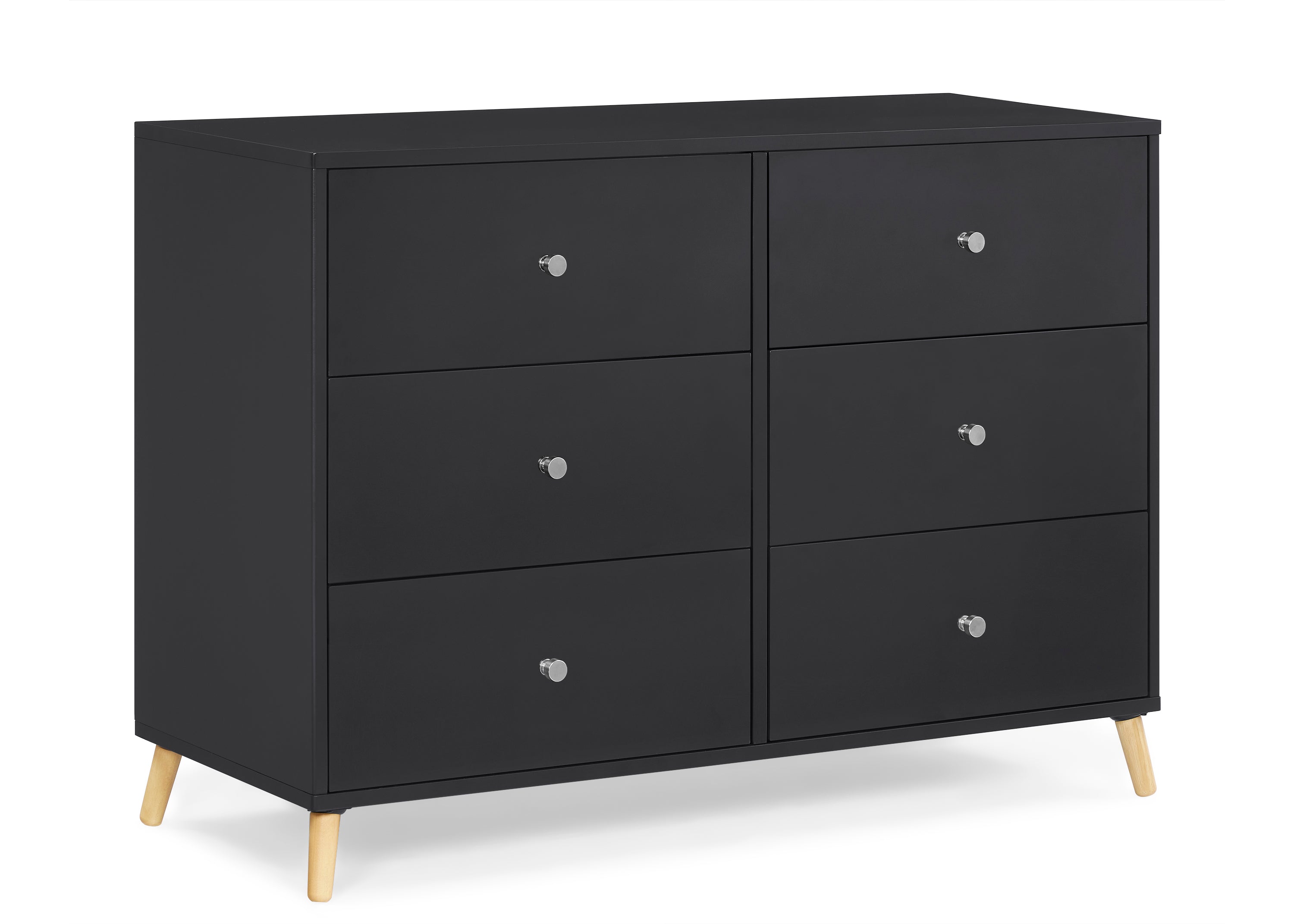 Jordan 6-Drawer Dresser with Interlocking Drawers - Sturdy Bedroom Storage Organizer for Clothes, Linens & Accessories - Perfect for Master Bedroom, Guest Room & Dormitory