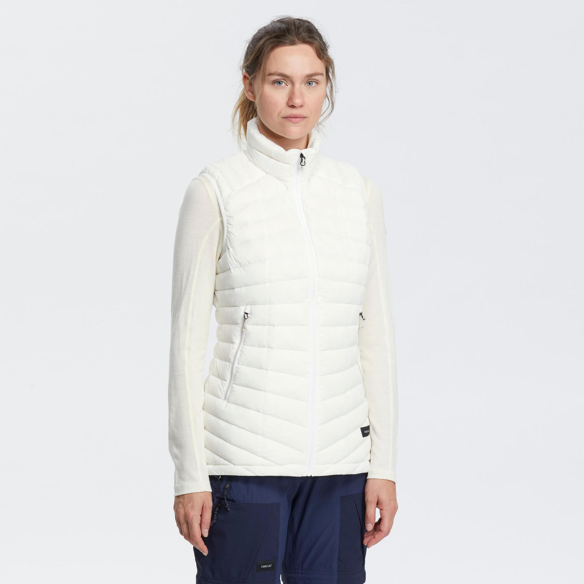 Forclaz Women's MT100 Down Puffer Vest - Lightweight Warm Winter Jacket for Hiking, Camping & Outdoor Activities