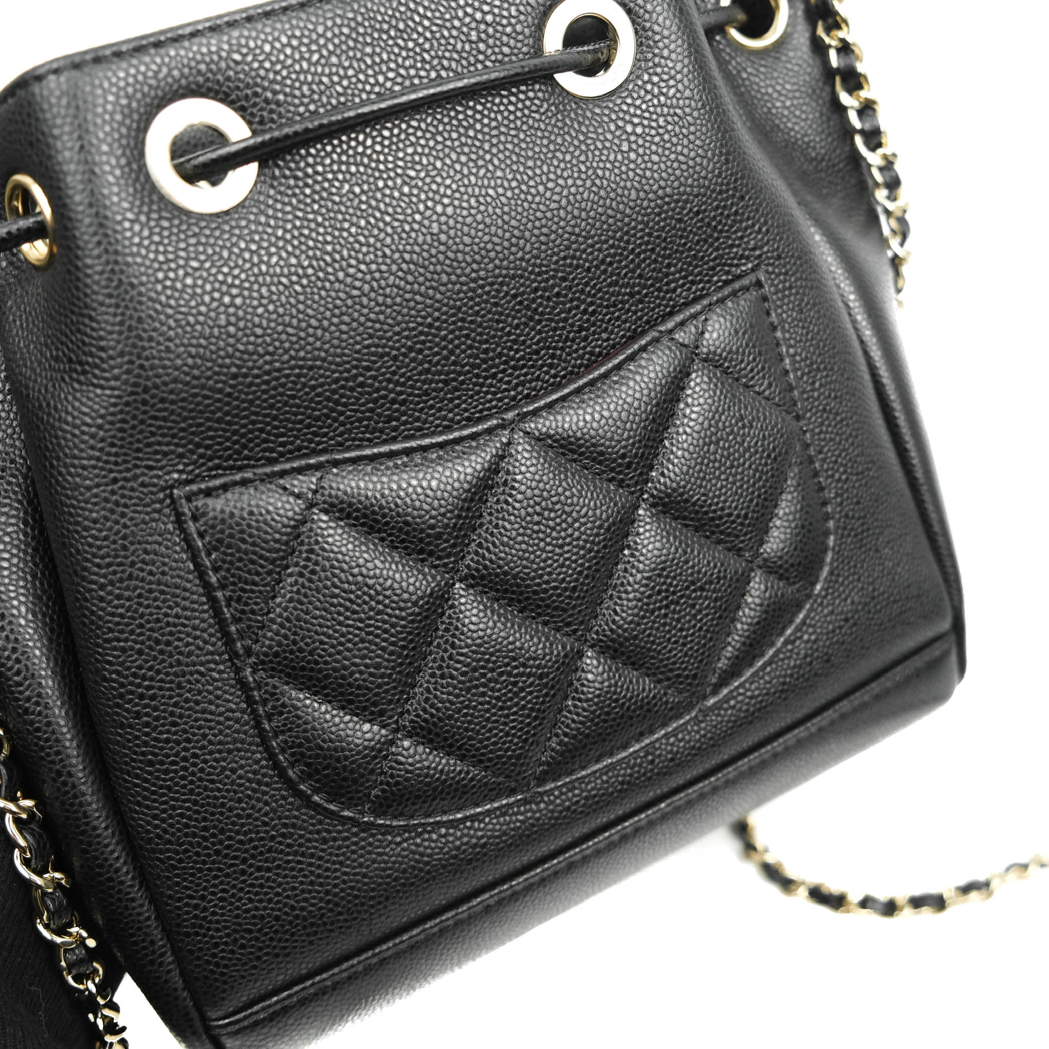 Chanel Business Affinity Drawstring Bucket Bag in Black Caviar Leather with Gold Hardware - Perfect for Work, Travel & Everyday Luxury