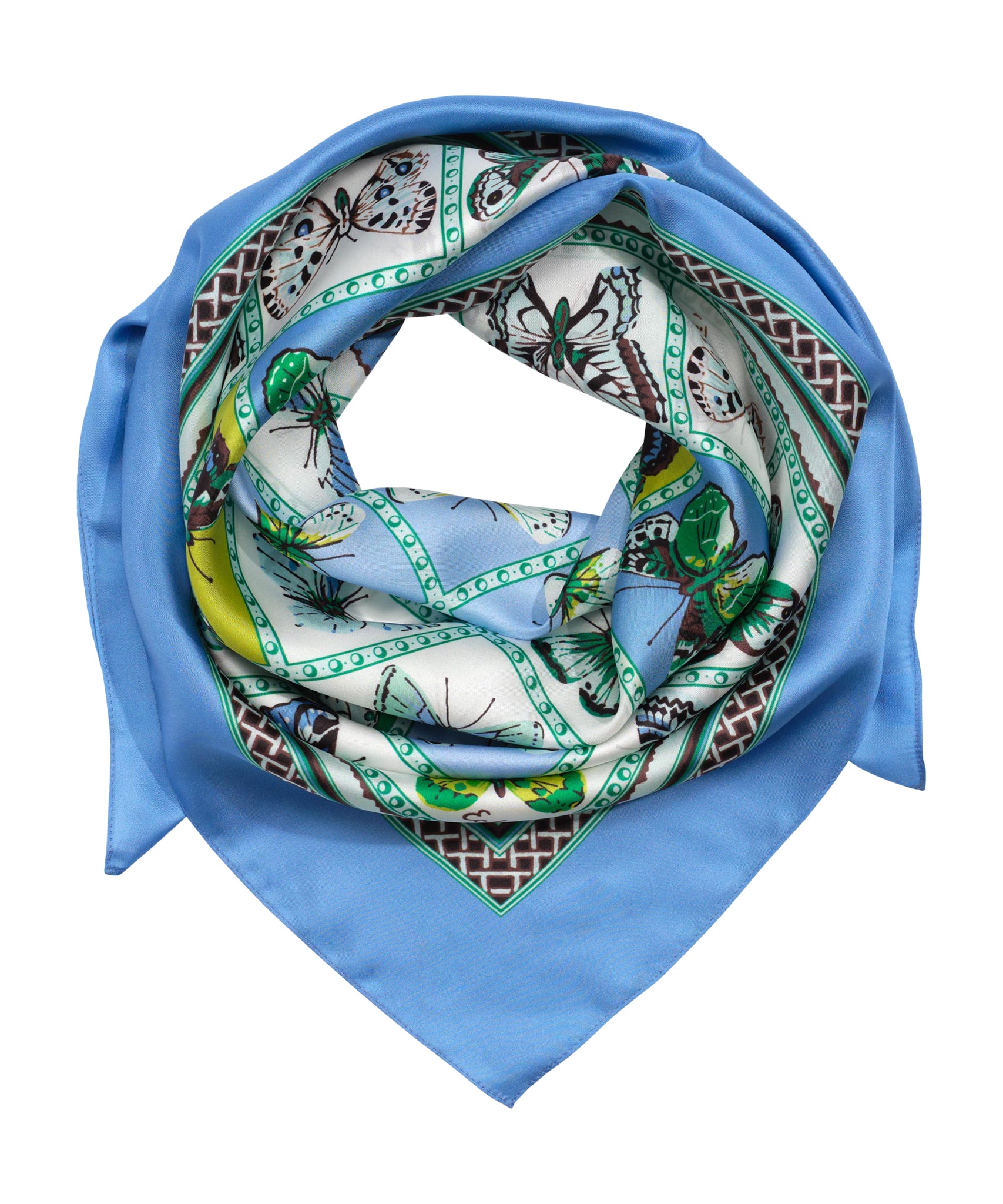 Elegant Butterfly Print Silk Square Scarf - Lightweight Fashion Accessory for Women - Perfect for Neckwear, Hair Accessory, Handbag Decoration & Gift Giving