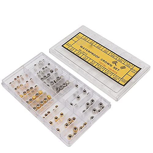 Premium Watch Repair Tool Kit - Durable Metal Watch Crown Parts with Storage Box for Watchmakers & DIY Enthusiasts | Perfect for Watch Repair, Maintenance & Precision Design Projects