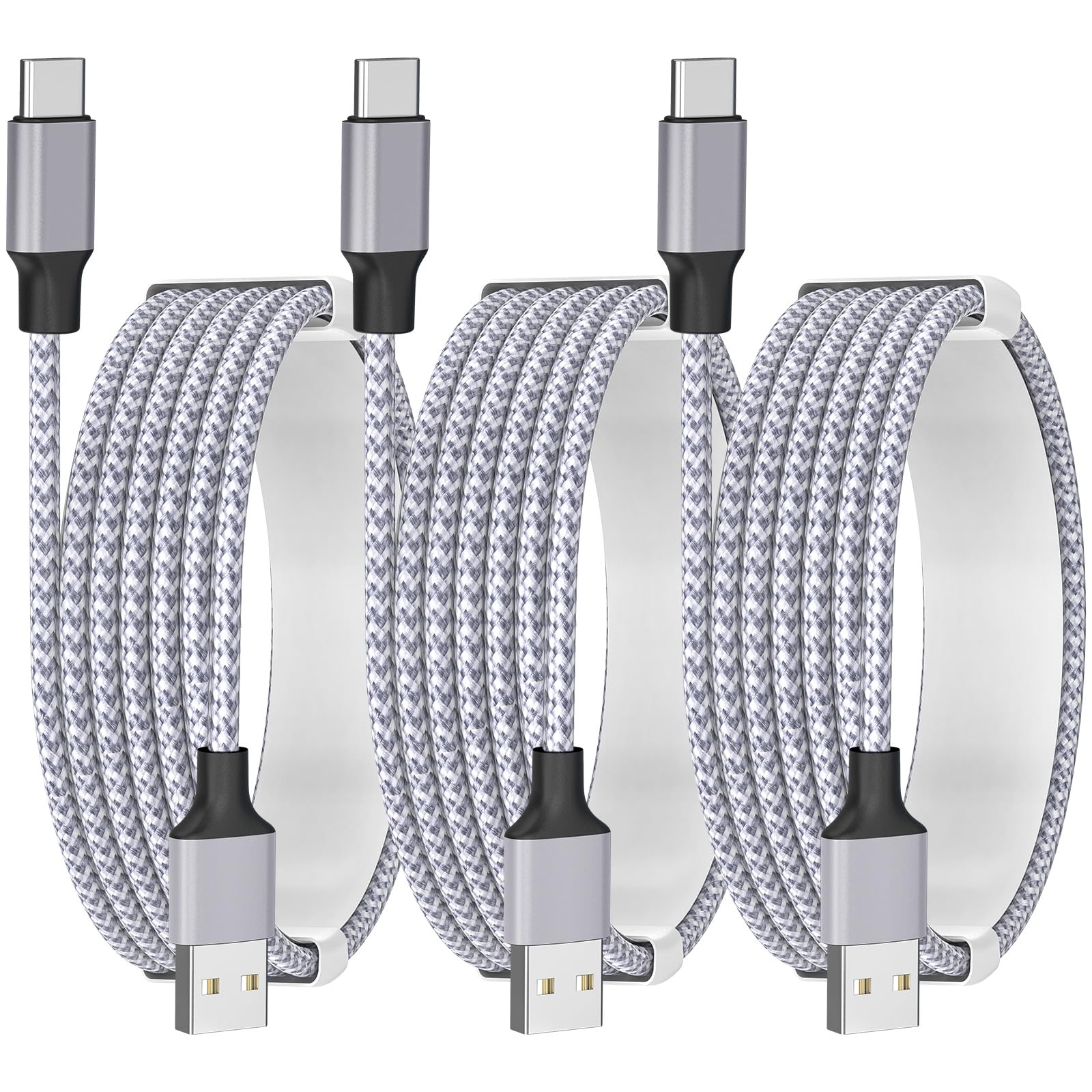 MFi Certified USB A to USB C Fast Charging Cable for iPhone 16/15, iPad Pro/Air/Mini/10 - 60W Nylon Braided CarPlay & Android Auto Sync Cord for Galaxy - Perfect for Road Trips & Daily Commuting