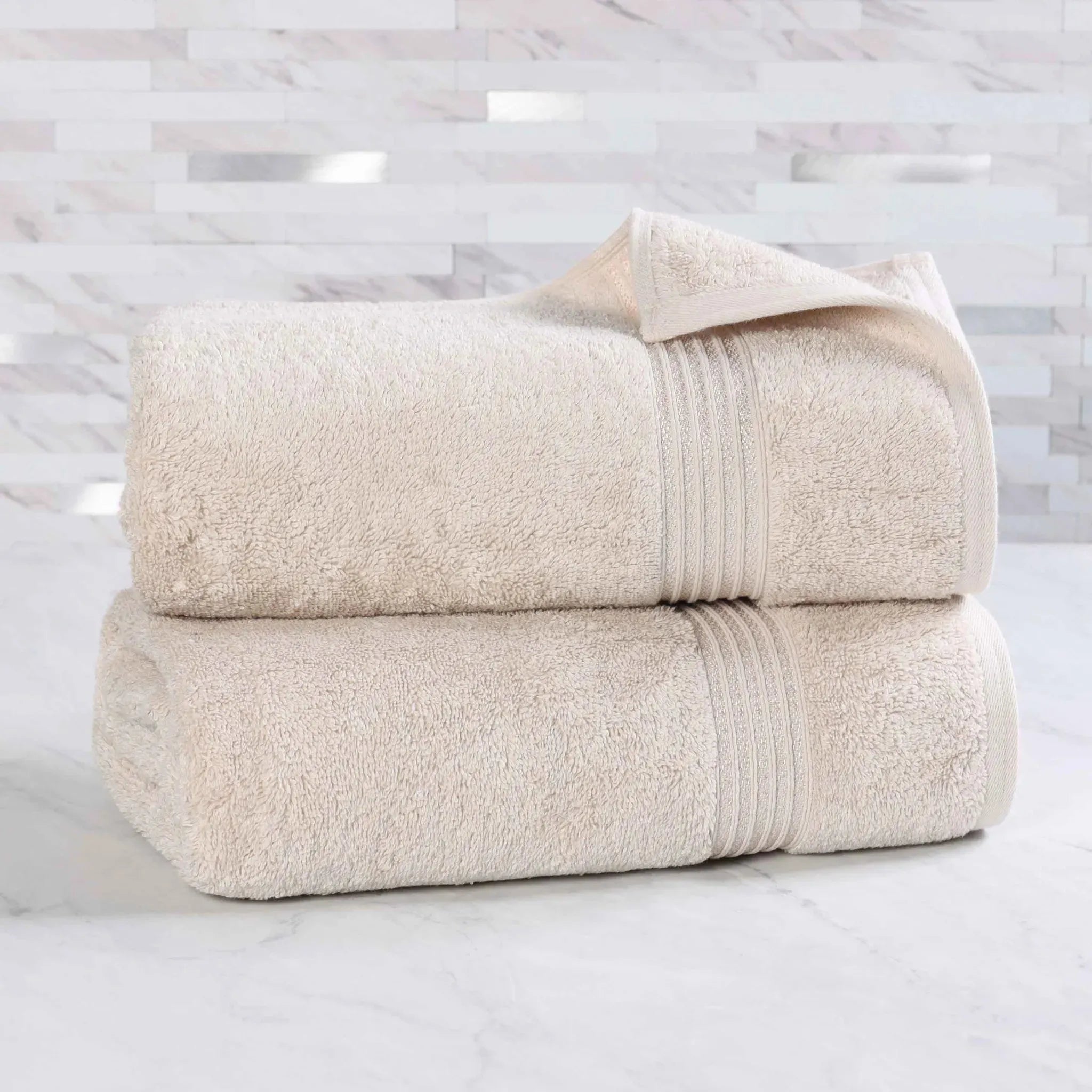 Premium Egyptian Cotton Bath Towel Set of 2 - Ultra Soft & Highly Absorbent Luxury Bath Sheets for Spa, Hotel & Home Use - 100% Heritage Cotton (White)