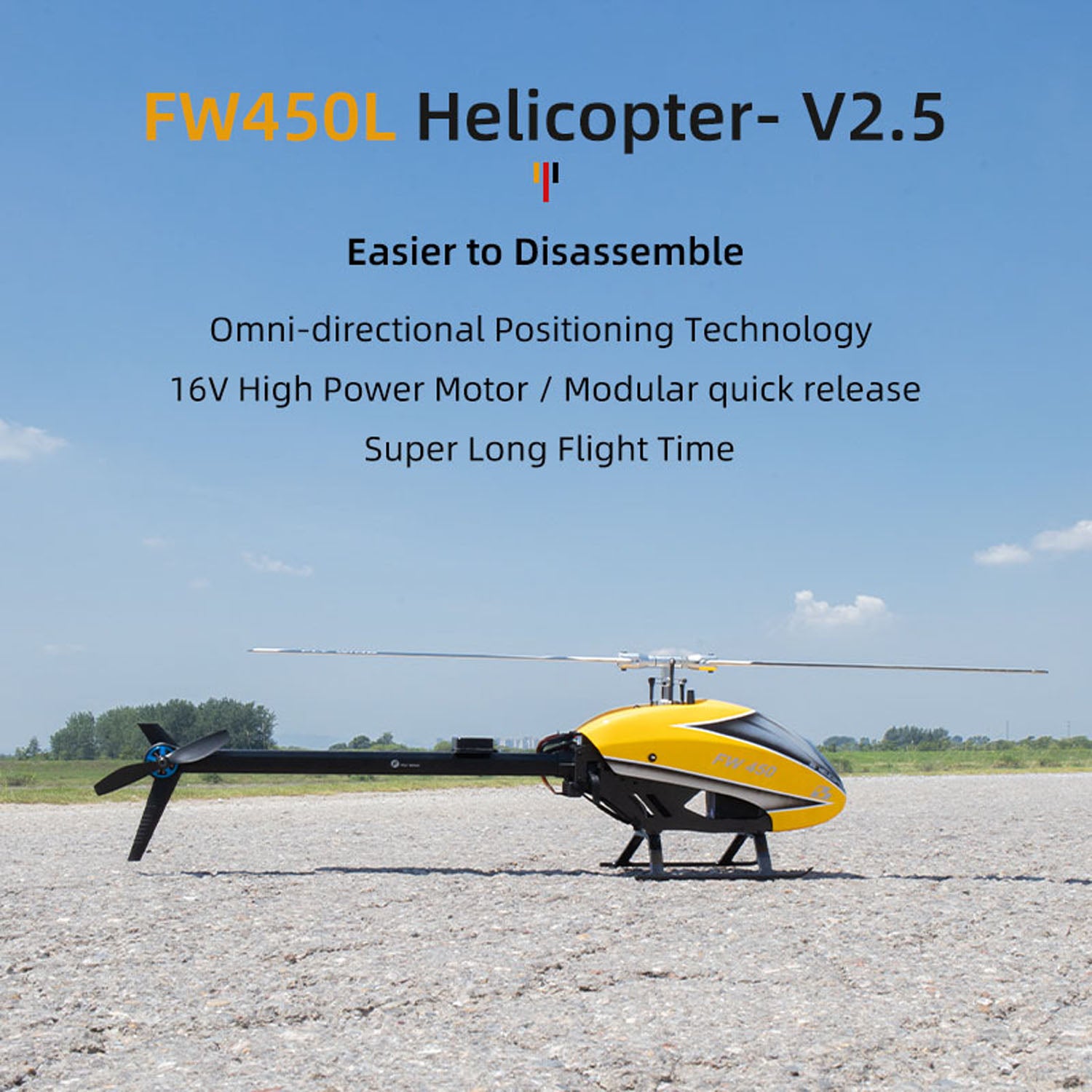 TOUCAN RTF FW450L V2.5 GPS RC Helicopter with One Key Return & Auto Hover - 54x25x14cm Remote Control Drone with EEP Carrying Case - Perfect for Aerial Photography, Outdoor Adventures & RC Hobby Flying