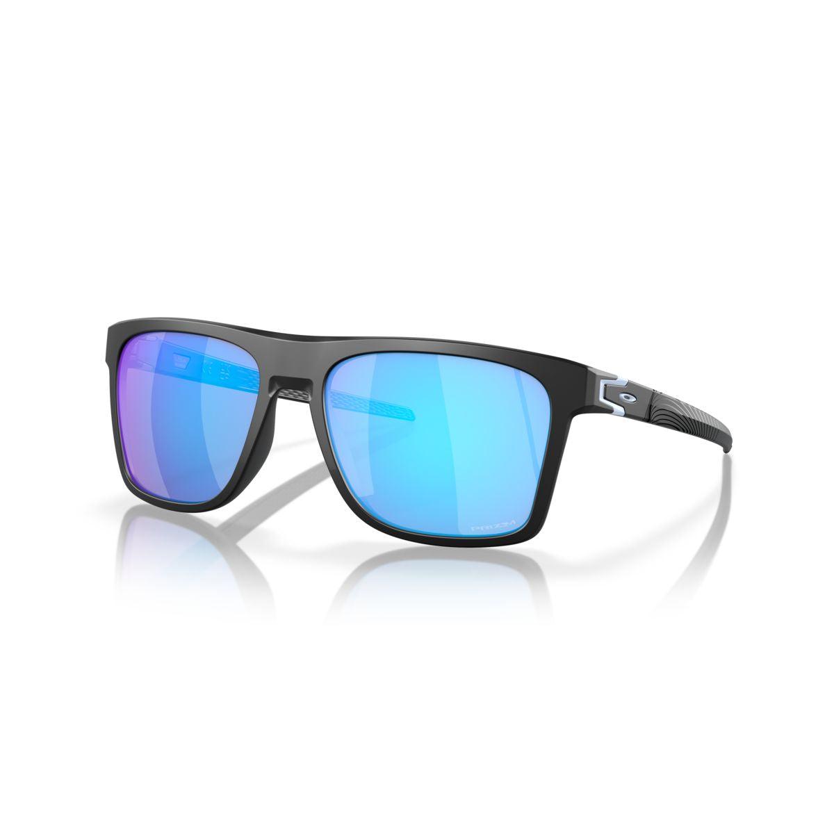 Oakley Leffingwell Matte Black/Prizm Sapphire Polarized Sunglasses 0OO9100 910012 - UV Protection for Running, Cycling & Outdoor Sports