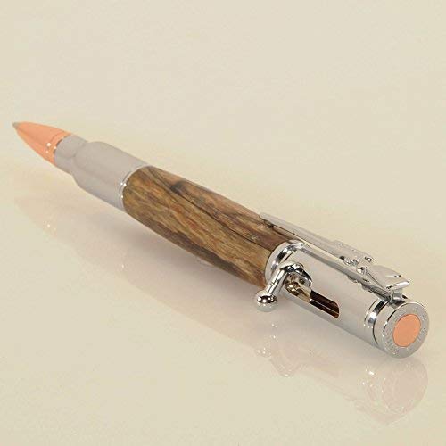 Penn State Industries PKCP8010 Bolt Action 30 Cal Ballpoint Pen Kit - Chrome Finish Woodturning Project (5-Pack) - Perfect for DIY Woodworking, Gifts & Office Use